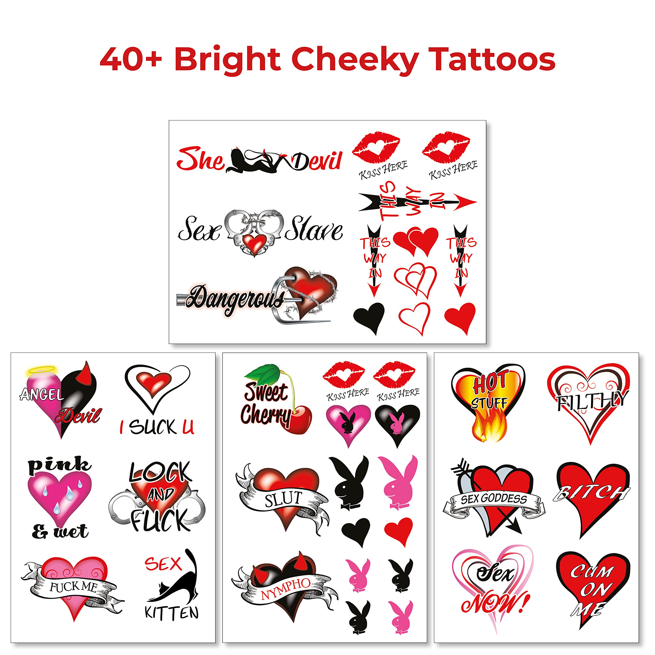 40+ Sexy Naughty Temporary Tattoos for Women Ladies- Adult Fun for Lower Back Legs Arms Butt Stomach