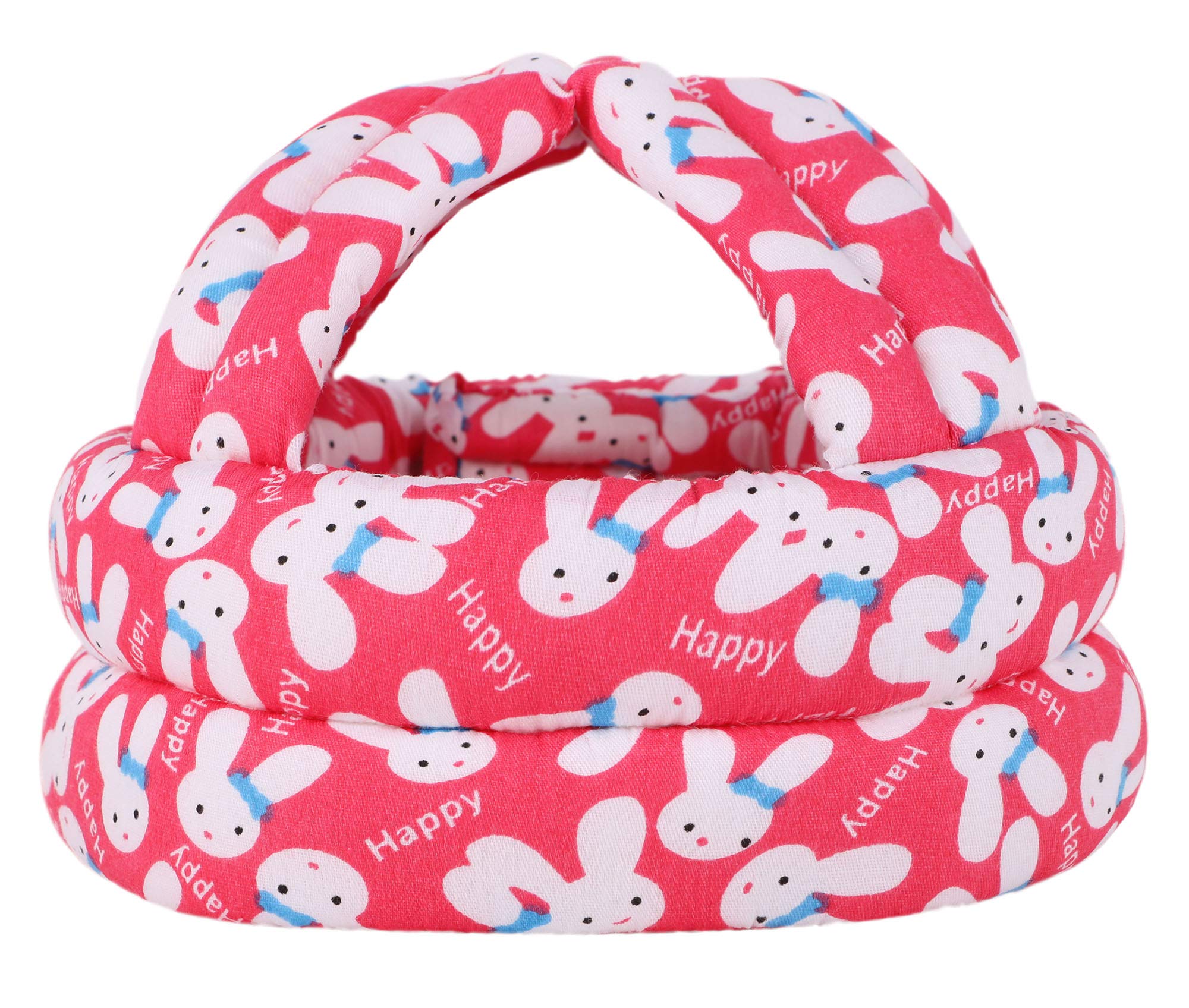 Baby Infant Toddler Children No Bumps Safety Helmet Head Cushion, Red Rabbit