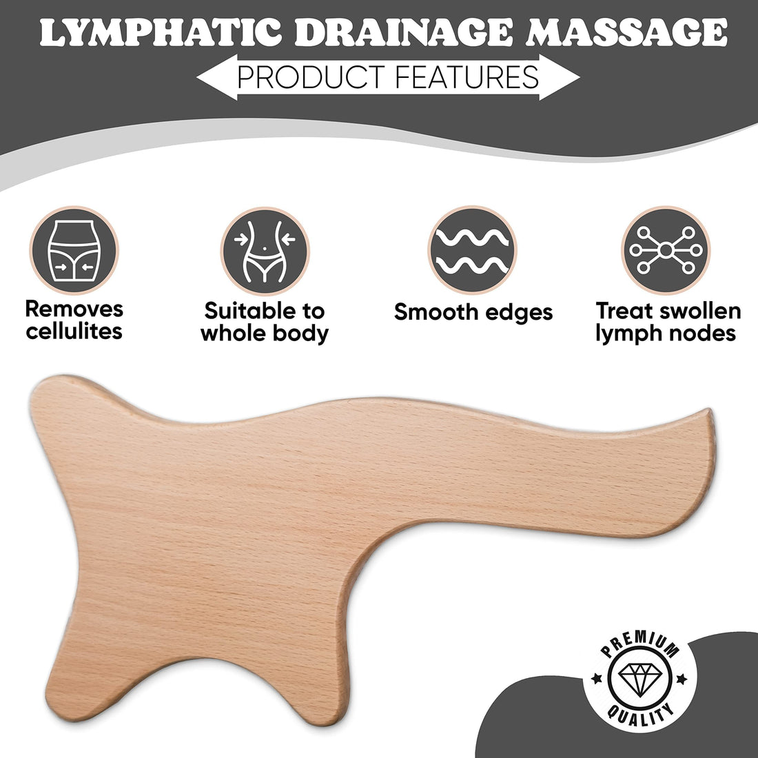 Lymphatic Drainage Paddle Wood & Dry Skin Brush are The only Two Items You Need for an Healthier Lymphatic Drainage System. Anti Cellulite Tools Lymphatic Drainage Tool with Body Brush