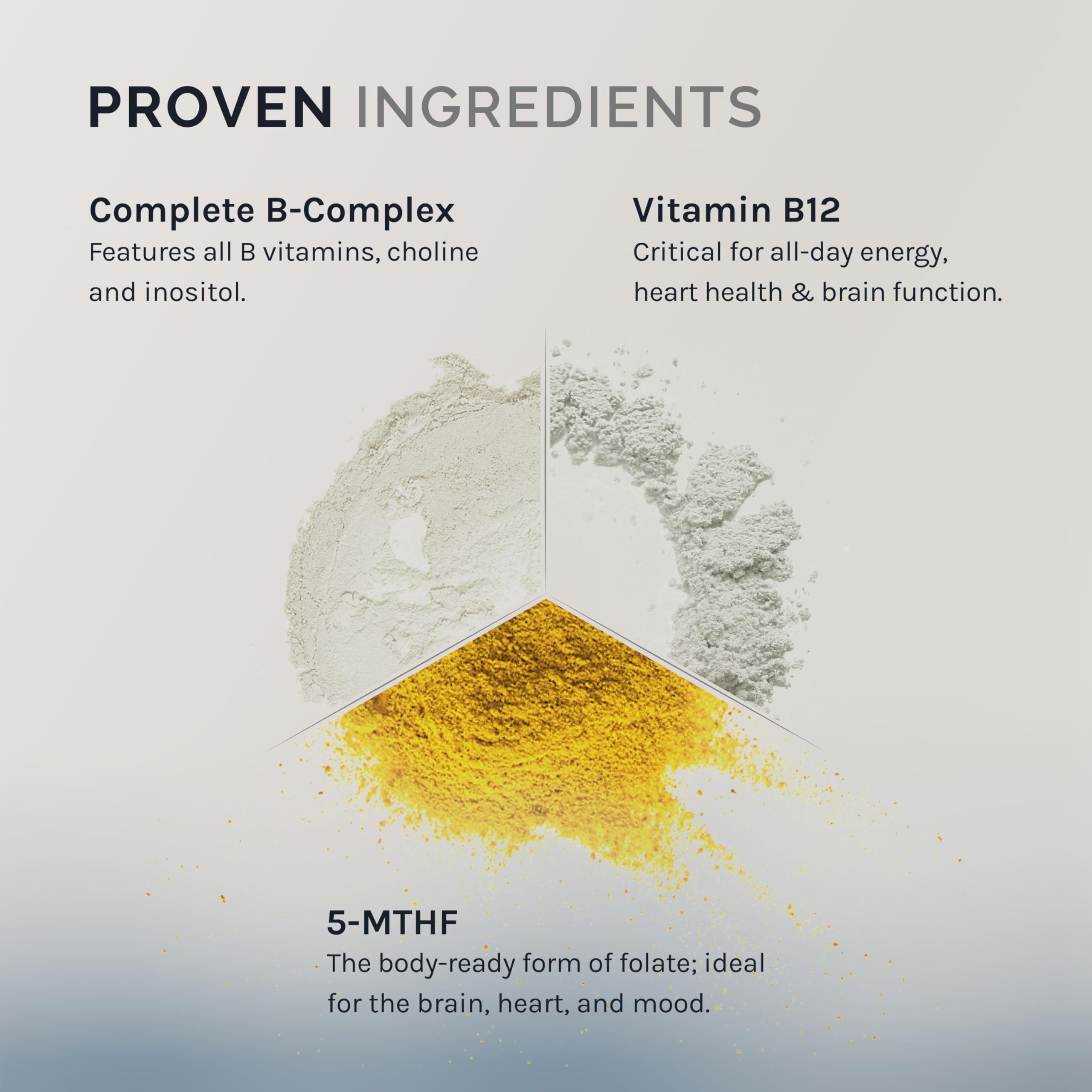 InfiniWell Methylated B-Complex Active B-Vitamin Blend, 90 Capsules (90 Day Supply), Mood and Energy Production Support Dietary Supplement, with 8 Essential B Vitamins, Choline, Inositol, Folate