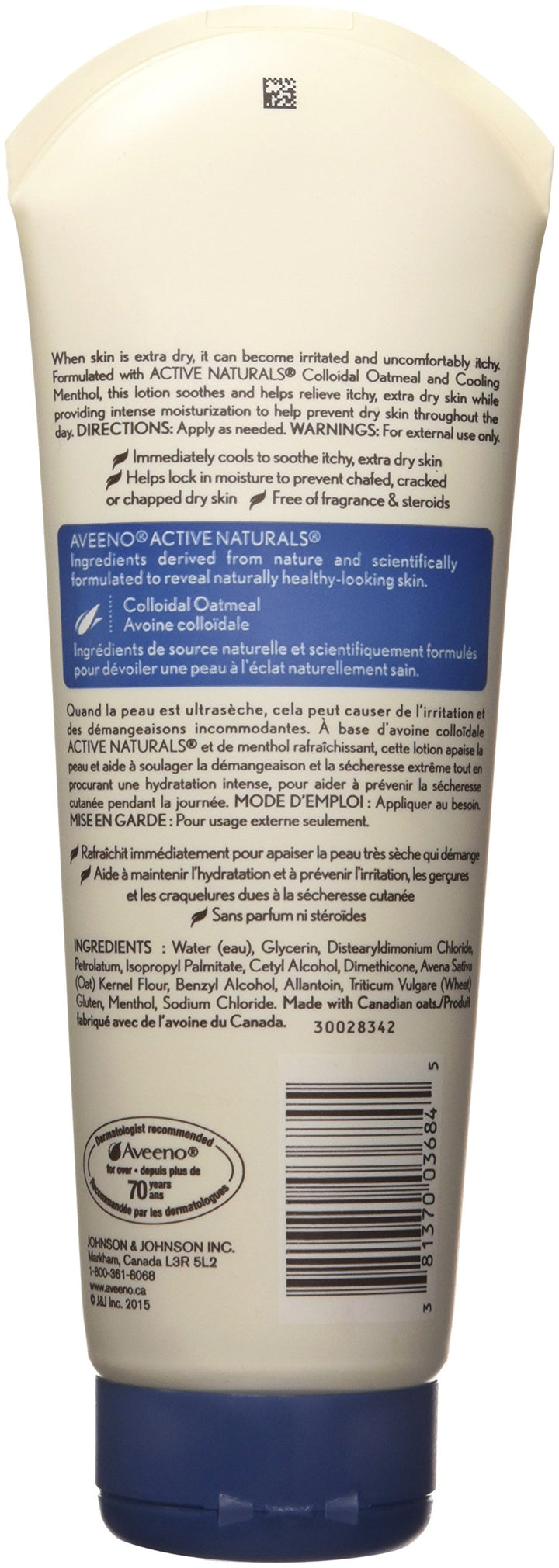 Aveeno skin relief moisturizing lotion with menthol, 7.67-oz. tube