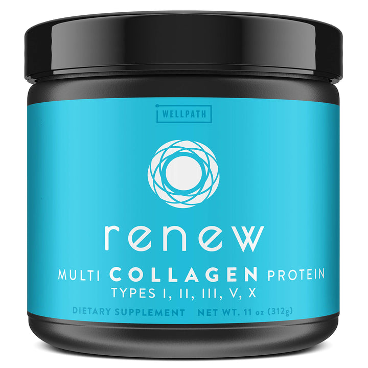 WellPath Renew Multi Collagen Protein Powder for Women | Complex Supplement - Hydrolyzed Grass-Fed Bovine, Marine, & Chicken Sources | Types I, II, III, V, X | 11 oz