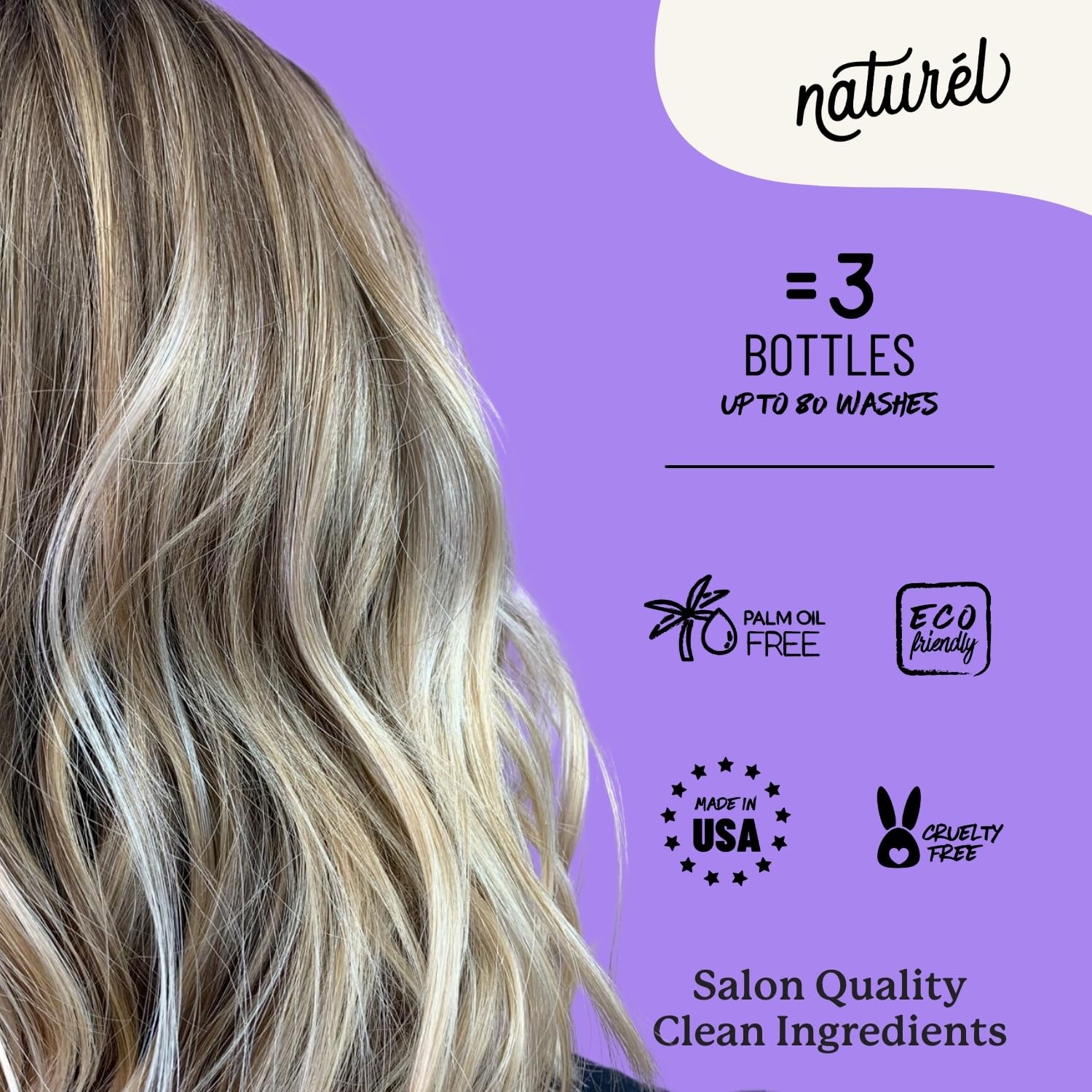 Naturel Toning Purple Shampoo and Conditioner Bar Set with Biotin for Blonde or Grey Hair, Shampoo Bar and Conditioner Bar for Blonde or Grey Hair, Vegan and Cruelty Free, Zero Waste, Made in USA