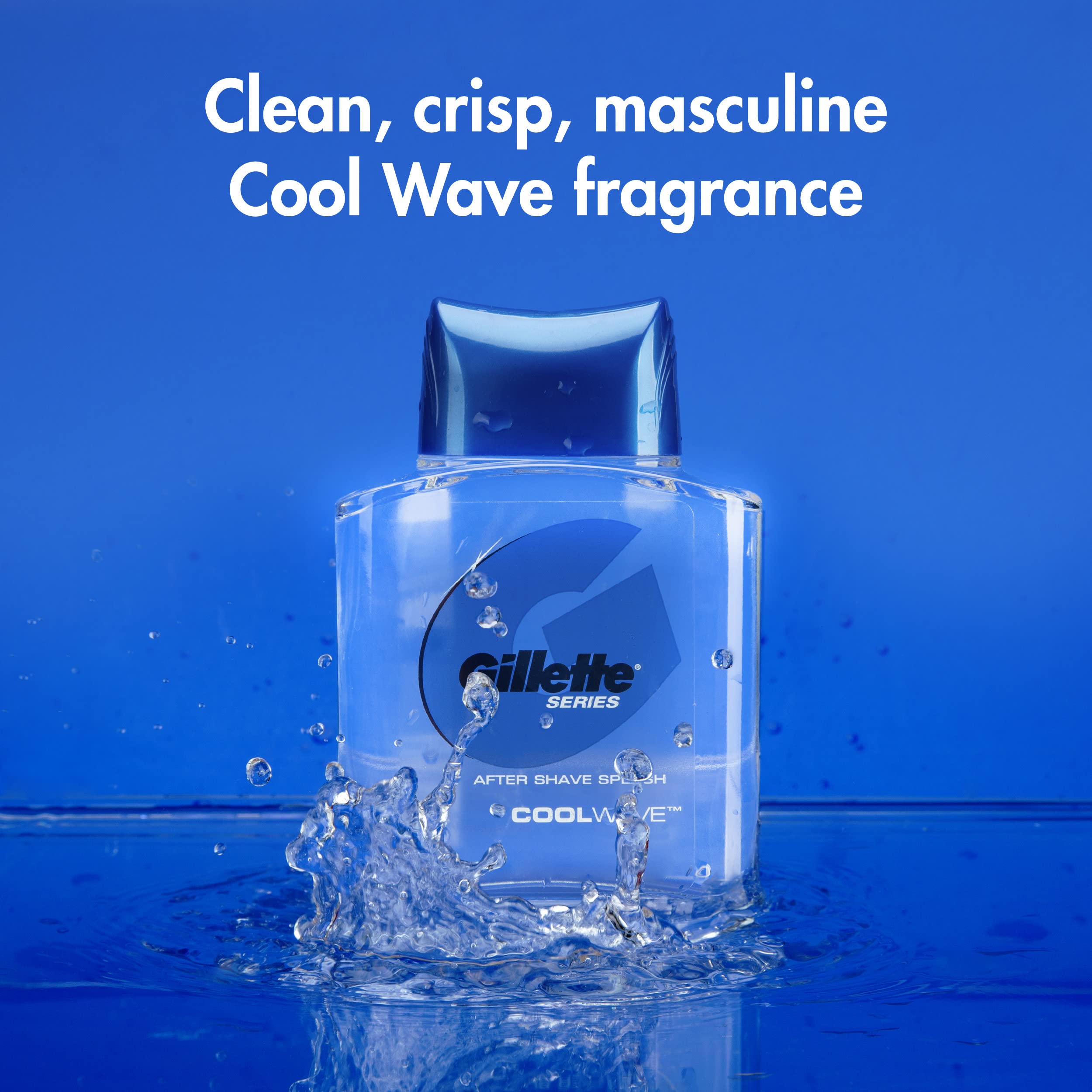 Gillette Series Cool Wave After Shave, Aftershave for Men, After Shave Cologne Men, 3.3 fl oz, 100 ml, After Shave Lotion for Men, Post Shave Balm Men, Aftershave, Mens Aftershave, Aftershave Balm