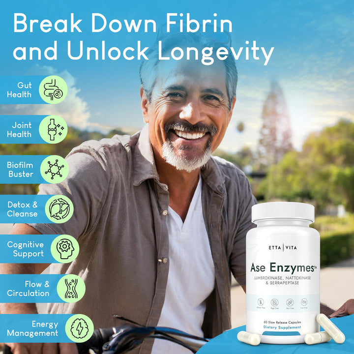 Potent Nattokinase 4000 FU Serrapeptase 240000 SPU Lumbrokinase 2000 FU Supplement - Proteolytic Enzymes Capsules for Energy Support, Digestion, Detox, Cognition & Gut Health for Men & Women