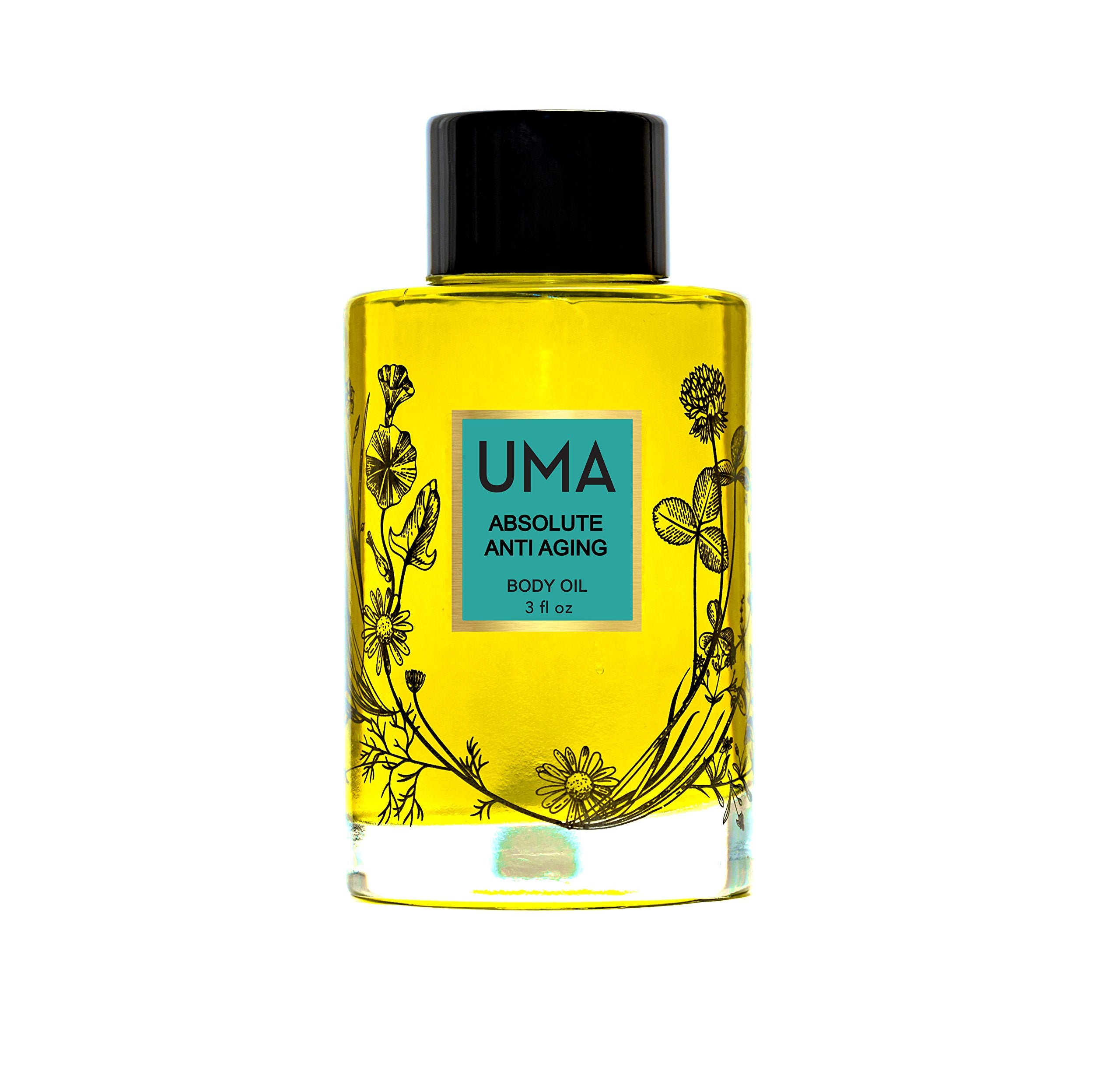UMA Absolute Anti-Aging Body Oil. Antioxidant Rich Moisture Blend of Organic Botanicals to Firm and Revitalize Skin. (3 FL Oz. )