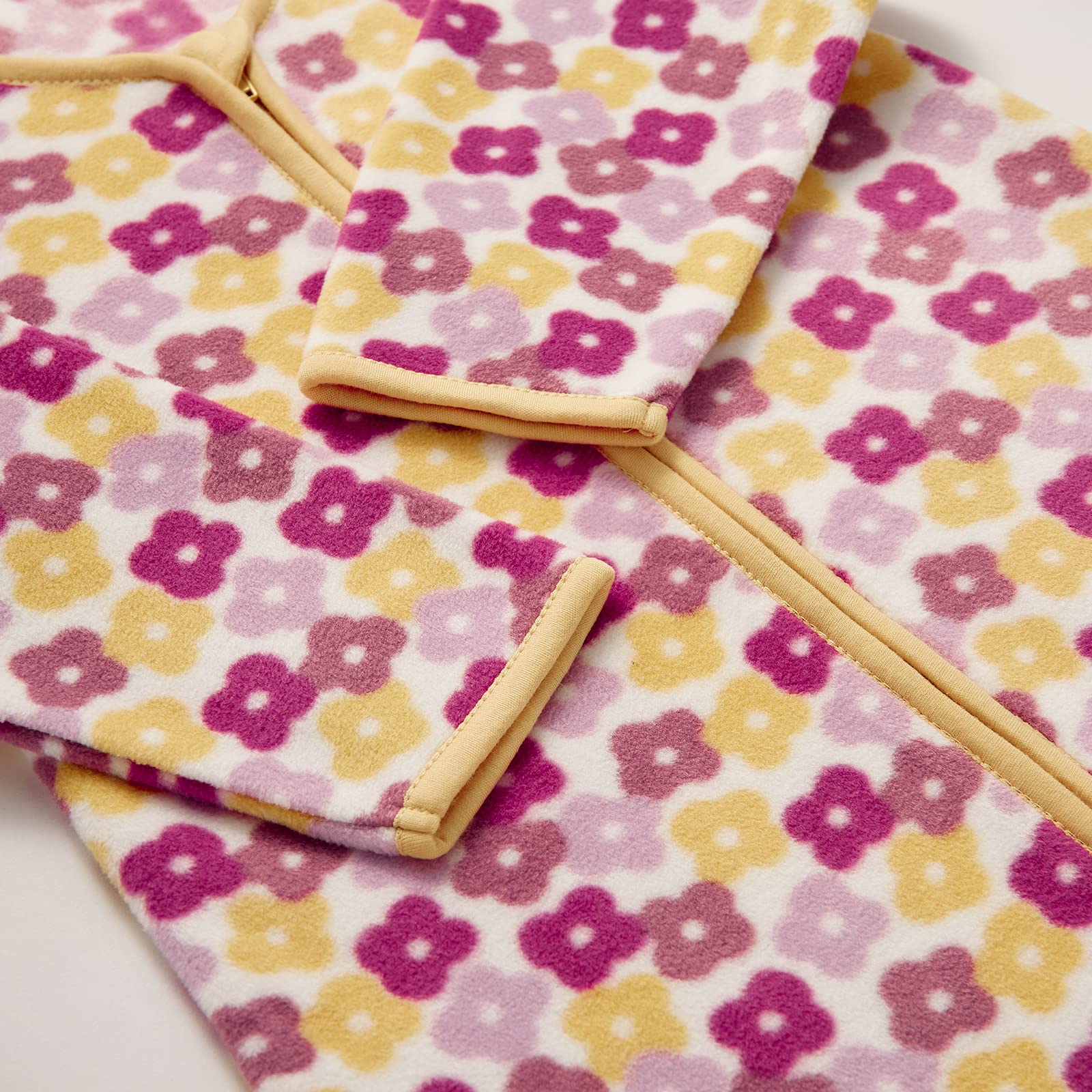 DaysU Micro Fleece Baby Sleep Sack 18-24 Months with Long Sleeves 1.5 TOG, Plush Warm Baby Wearable Blanket with 2-Way Zipper, Baby Girls Sleeping Bag for Toddler, Floral