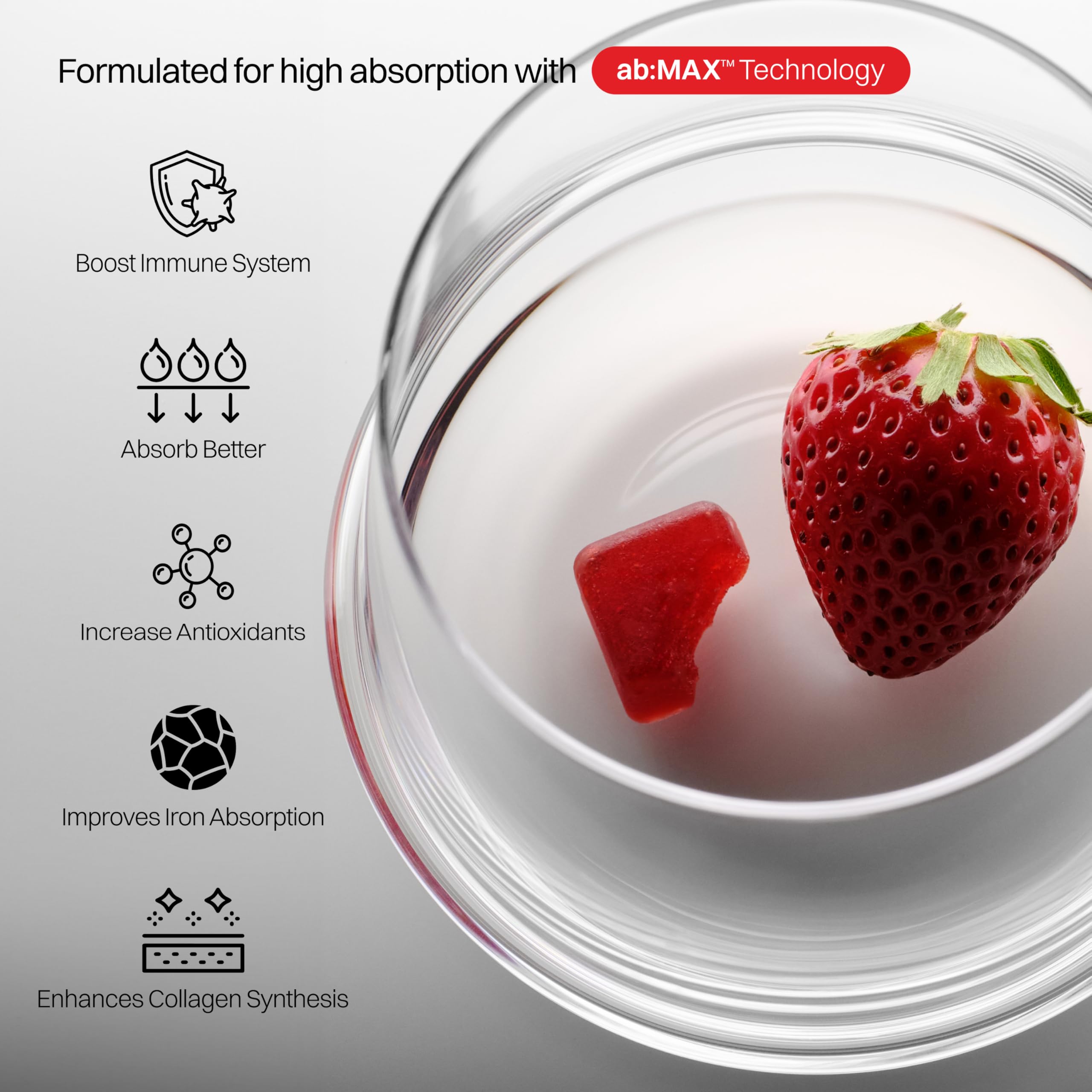 Haroutine Liposomal Vitamin C Sugar-Free Gummies - 500mg, 60 Gummies, 30 Servings, Immunity Booster, Collagen Support, Antioxidant, Eco-Friendly Jar- Strawberry Guava Flavor