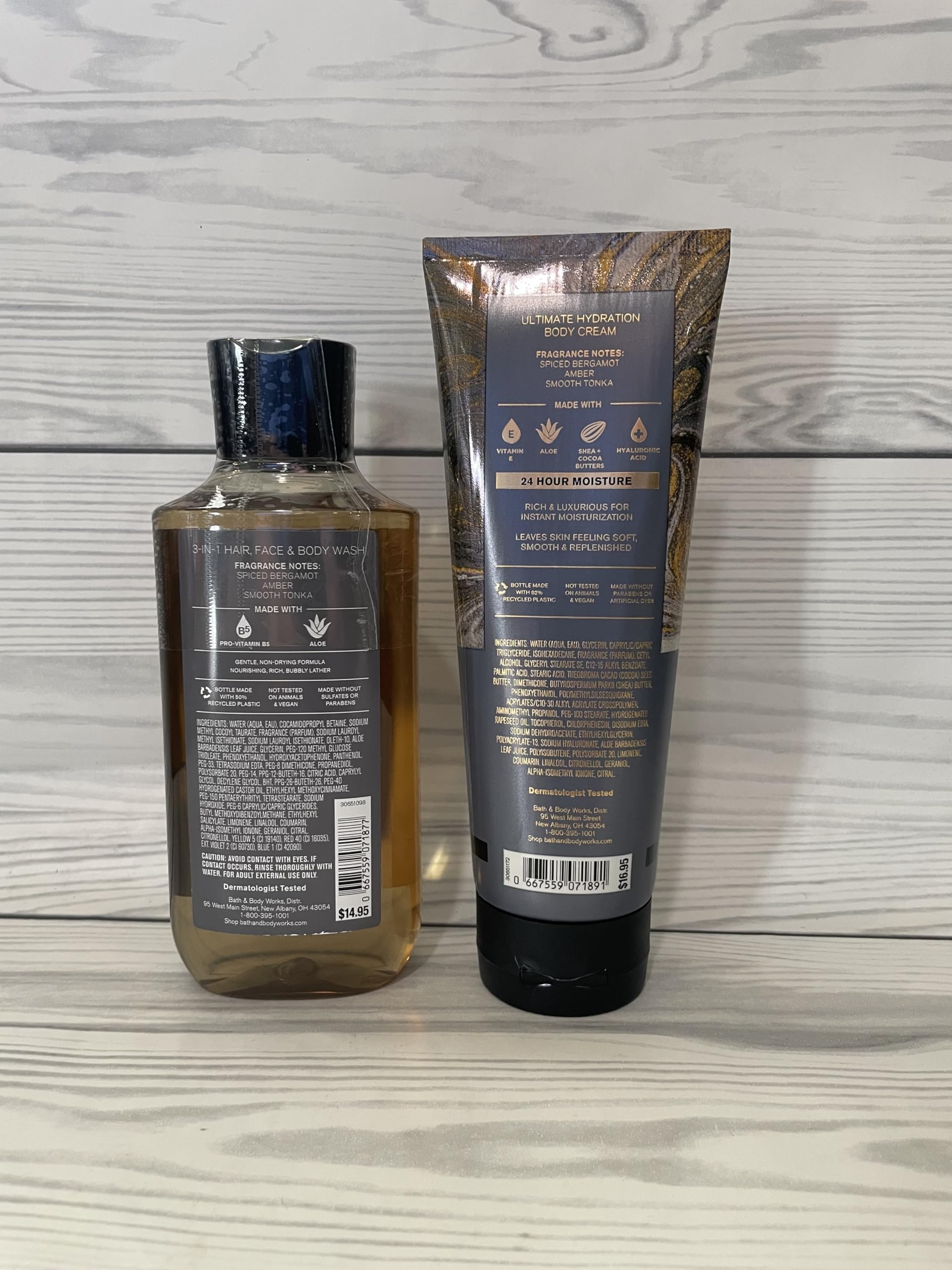 Bath & Body Works After Dark Men's 3-in-1 Hair, Face & Body Wash and Body Cream 2 Piece Set