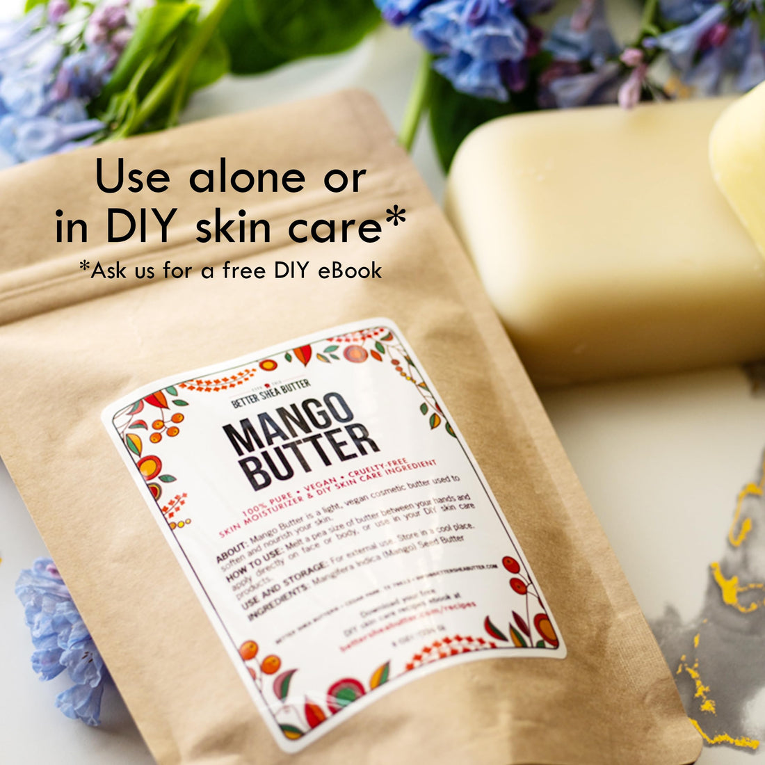 100% Pure Mango Butter - Can Substitute Shea Butter in Soap and Lotion Recipes - Moisturizing, Scent-free, Hexane-free - 16 oz by Better Shea Butter