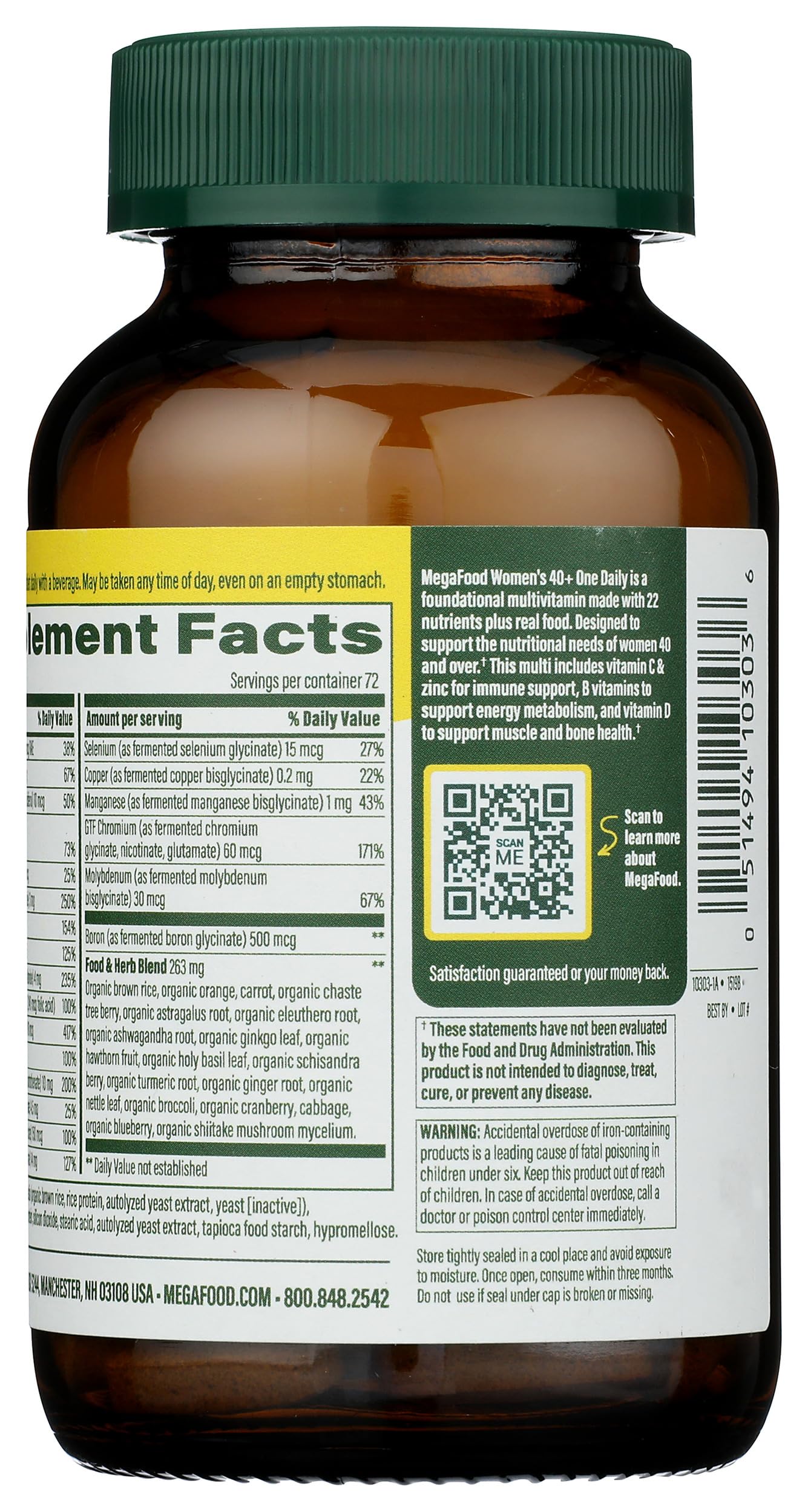 MEGAFOOD Women's 40+ One Daily Multivitamin Tablets, 72 CT