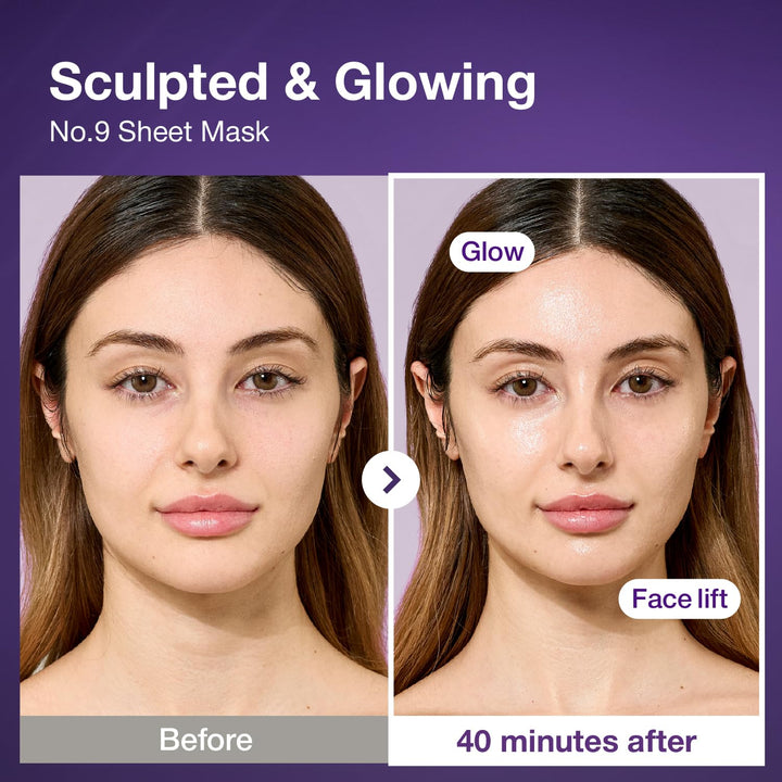 numbuzin No.9 Sheet Mask | NAD+ BIO Lifting-sil Full Face Mask | Improves Double-chin, Jawline, Wrinkles, Neck Lines | Peptides, NAD+, Collagen | Skin Lifting, Firmness | 4 Sheets+Lifting Band