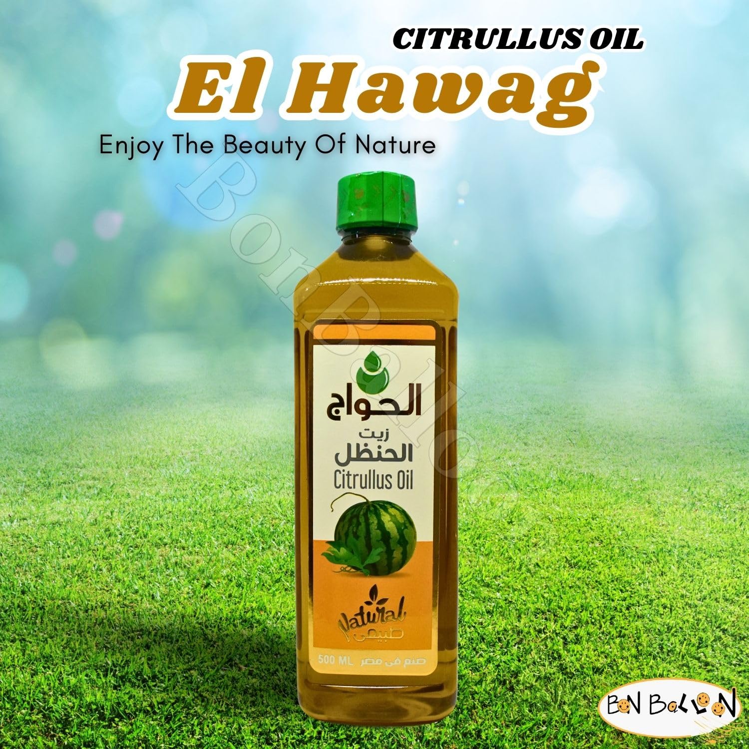 Elhawag Handal Citrullus Oil Cold Pressed Pure Natural Al Hawaj El Hawag Fresh Premium No Additives No Gmo Kosher Halal (1 Pack = 16.90 oz / 500 ml)