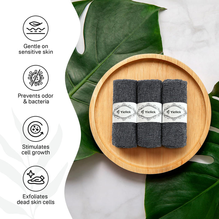 Yiclick Exfoliating African Net Sponge,Exfoliating Body Scrubber Exfoliator, Back Scrubber Bath Sponge, Exfoliate Rags Wash Cloth Loofah Sponge for Body Scrub, Exfoliating Washcloth Towel