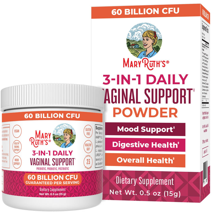 MaryRuth Organics 3-in-1 Probiotics for Women, Clinically Tested, Vaginal Probiotics for Digestive Health & Hormonal Support, Womens Probiotic Powder, Gut Health, 50 Billion CFU, Allergen Free, 0.5 oz