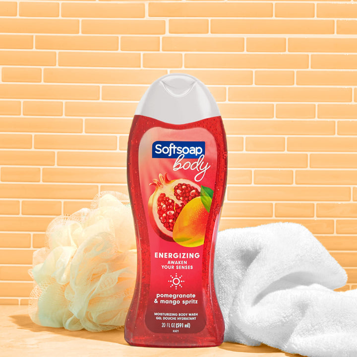Softsoap Moisturizing Body Wash Shower Gel for Women, Pomegranate and Mango - 20 fluid ounce (4 Pack)