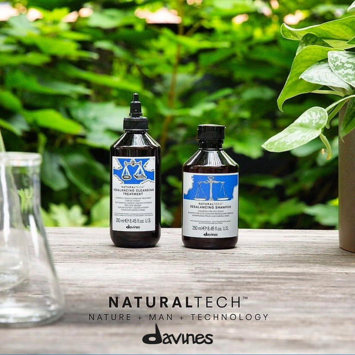Davines Naturaltech REBALANCING Shampoo, Gently Cleanse The Scalp While Assisting With Excess Sebum Production, Add Shine, 8.45 fl oz