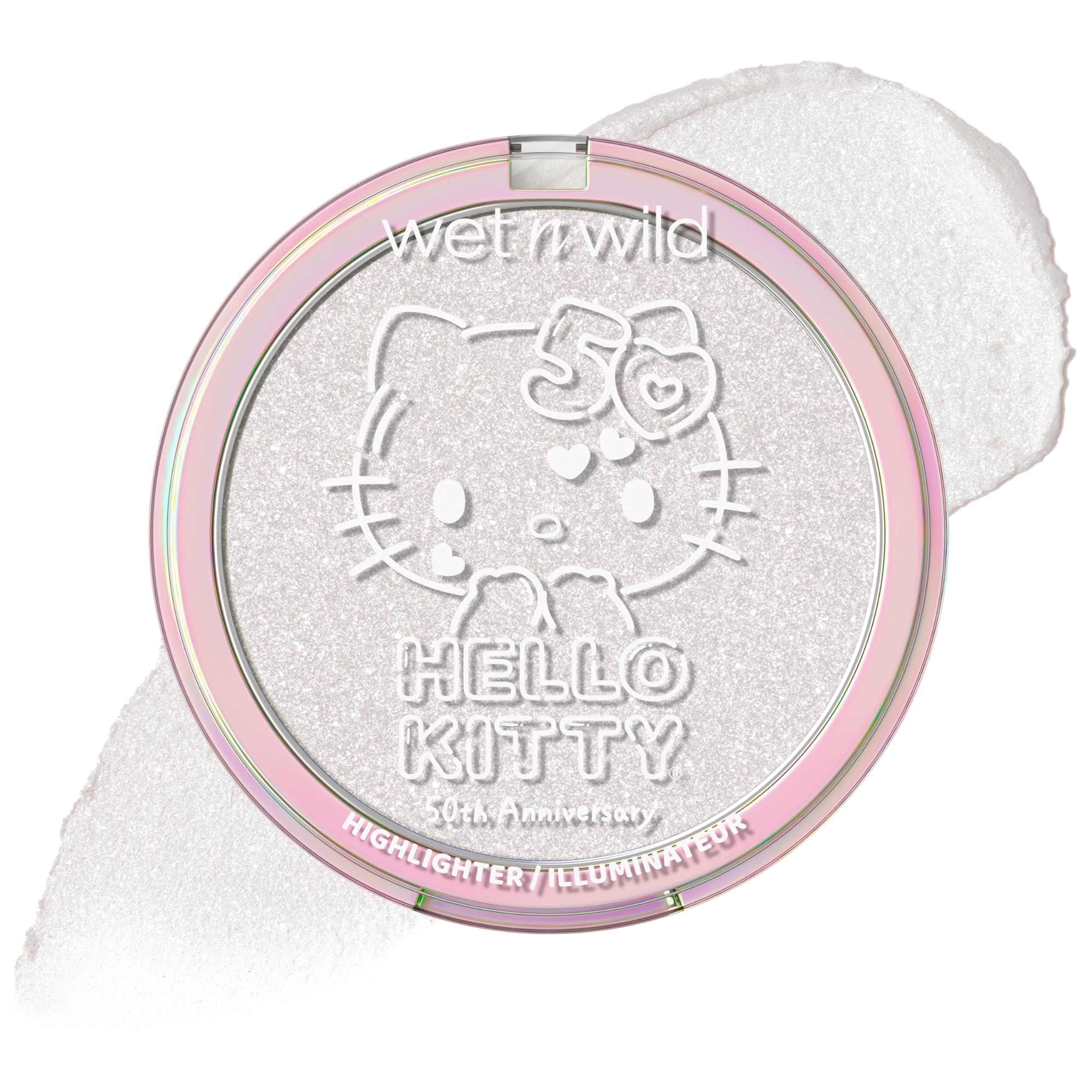 wet n wild Hello Kitty Highlighter, Multi-Dimensional Glow with Iridescent Pearls, Silky-Smooth Buildable & Blendable Formula, Cruelty-Free & Vegan - Kind Hearted