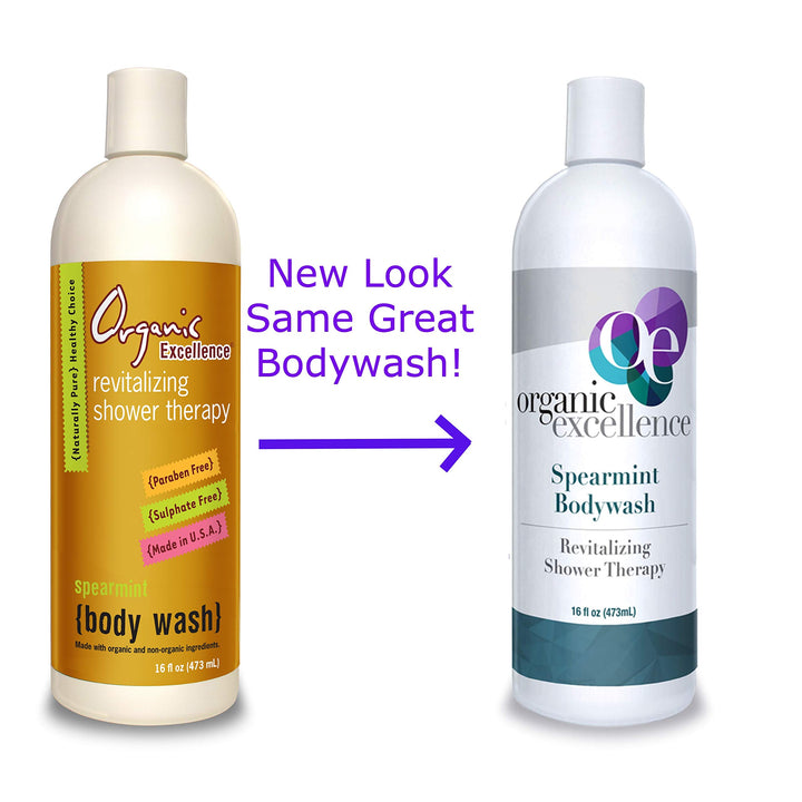 Organic Excellence Spearmint Body Wash For All Skin Types - Natural Soap Alternative - Sulphate and Paraben Free