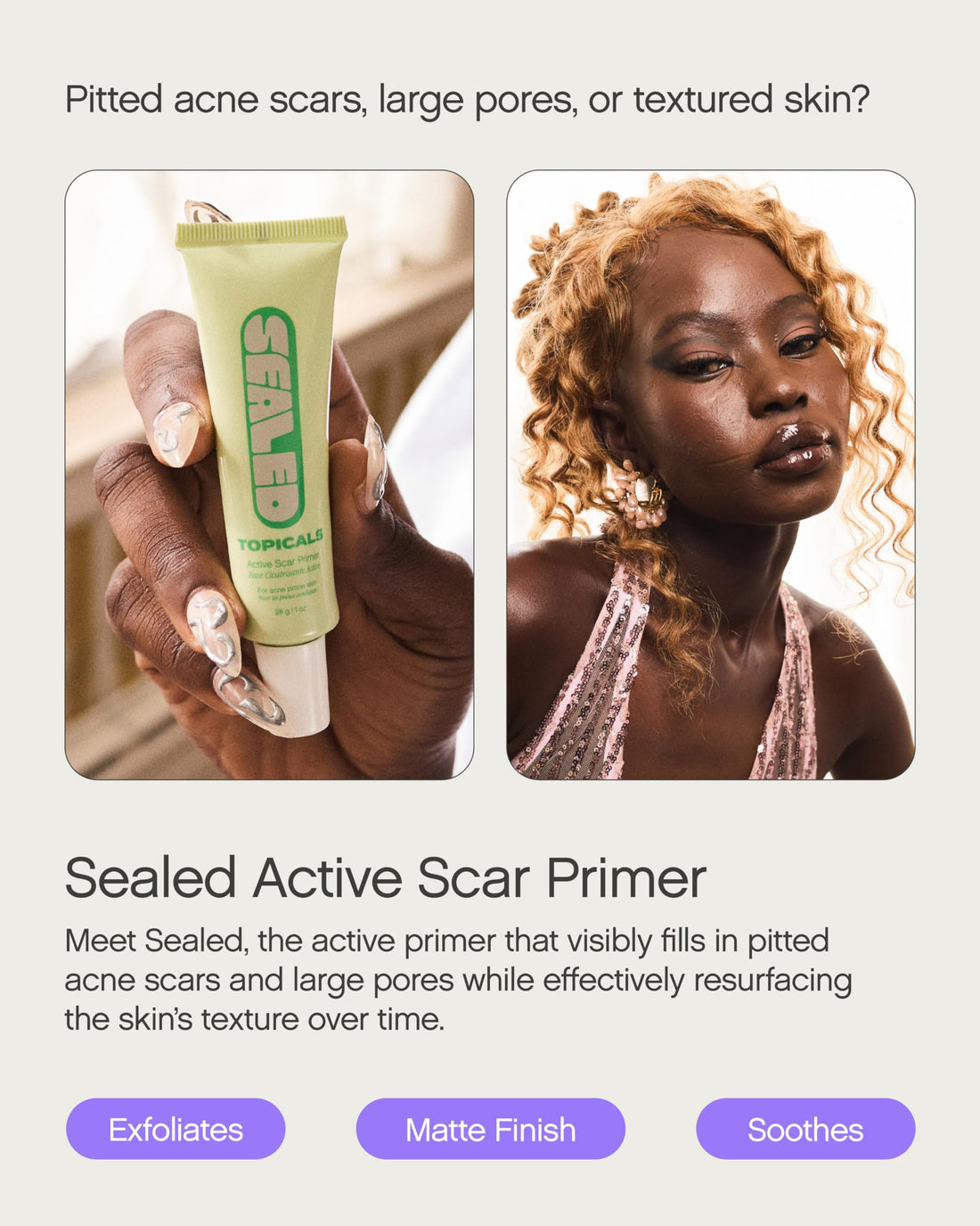 Topicals Sealed Active Scar Filling Primer for Acne Prone Skin - Good for Blemishes, Pores, Acne & Dryness - Contains Retinol and Salicylic Acid - 1 Oz