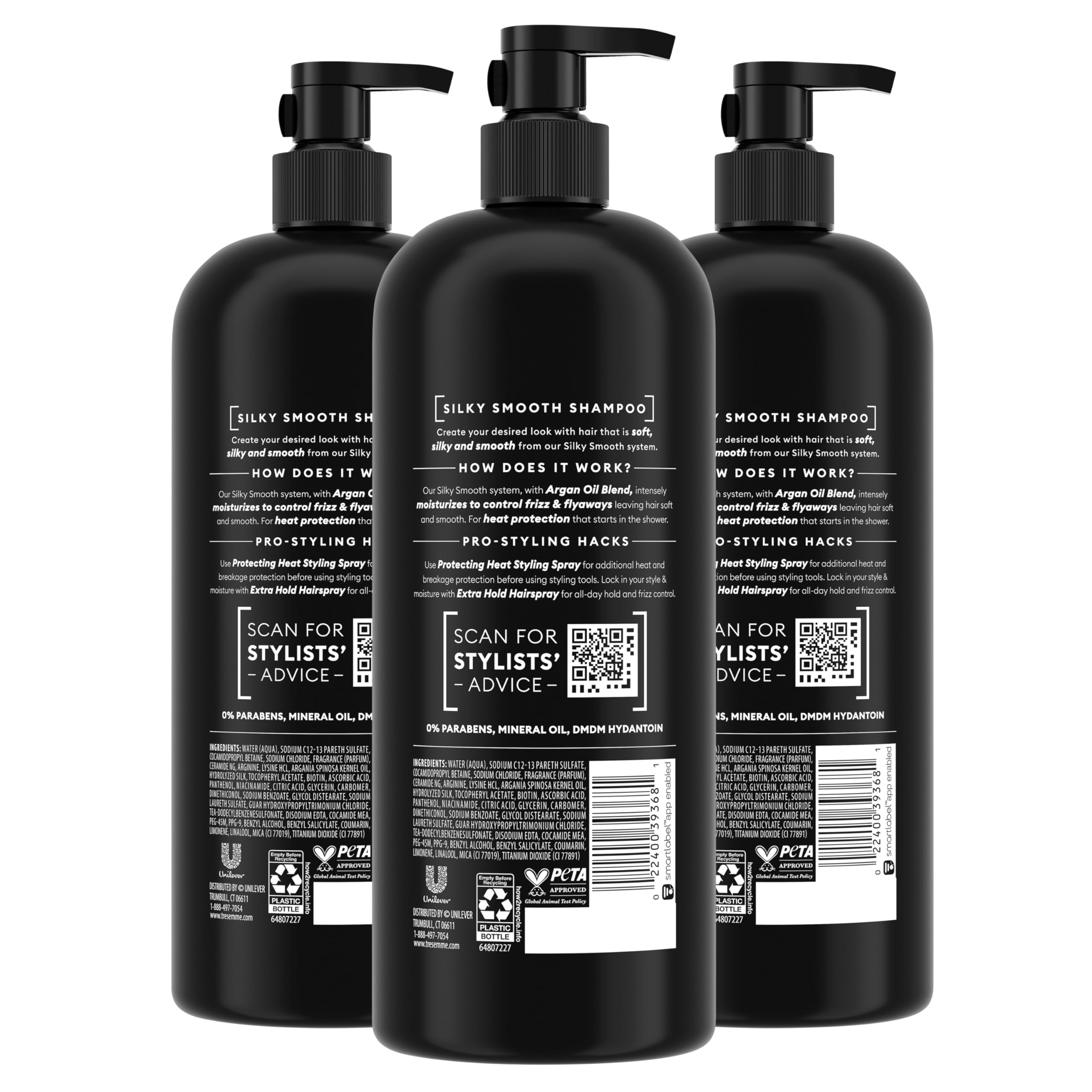 TRESemmé Anti-Frizz Shampoo 3 Count For Frizzy Hair Formulated With Pro Style Technology 28 Fl Oz