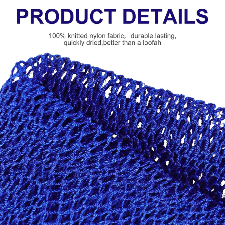 African Net Bath Sponge African Body Exfoliating Net Long Net Bathing Sponge Exfoliating Shower Body Scrubber Back Scrubber Skin Smoother for Daily Use or Stocking Stuffer (Blue)