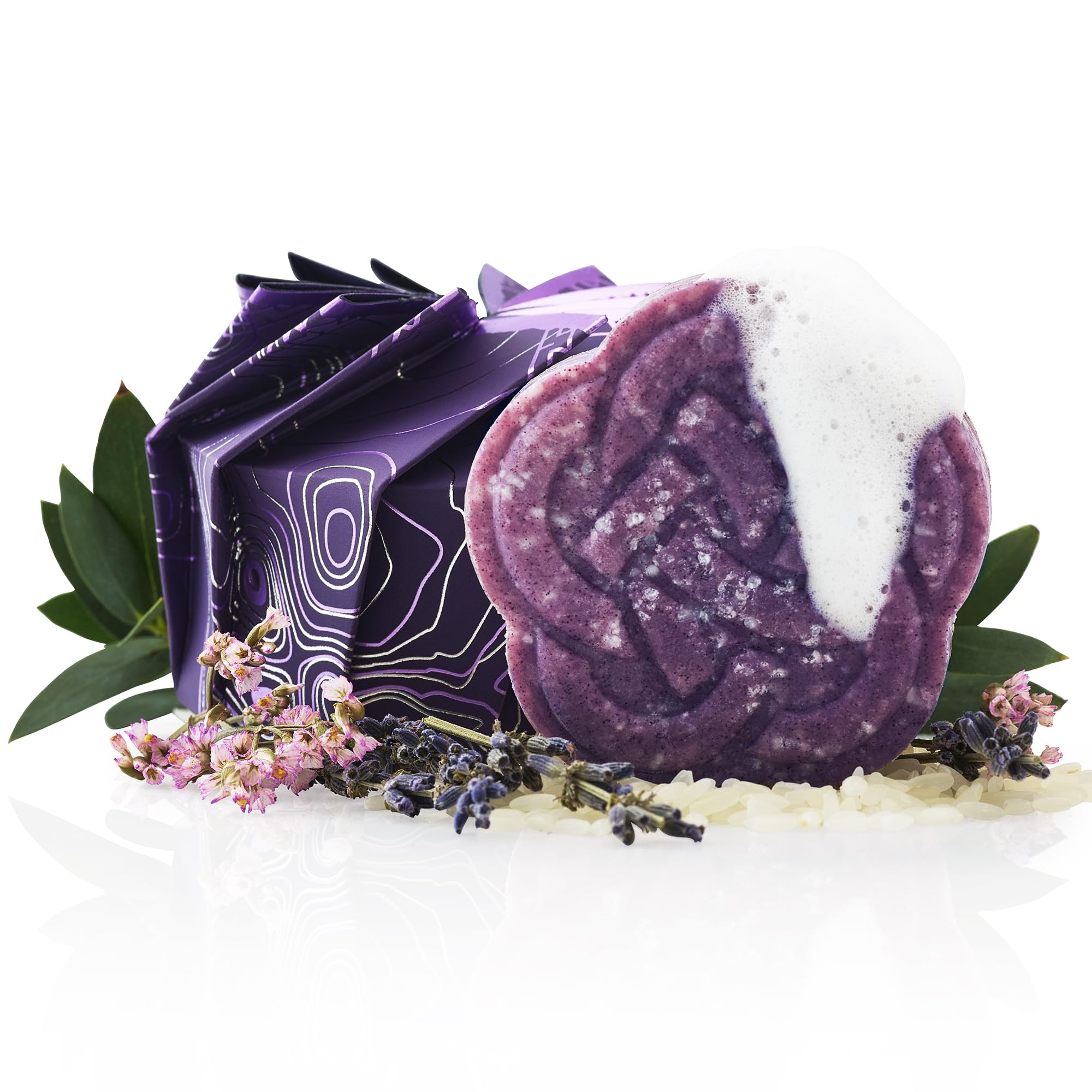 Viori Purple Shampoo Bar - Handcrafted with Longsheng Rice Water & Natural Ingredients - All Natural Shampoo Bar - Neutralizes Brassy Tones In Blonde Hair