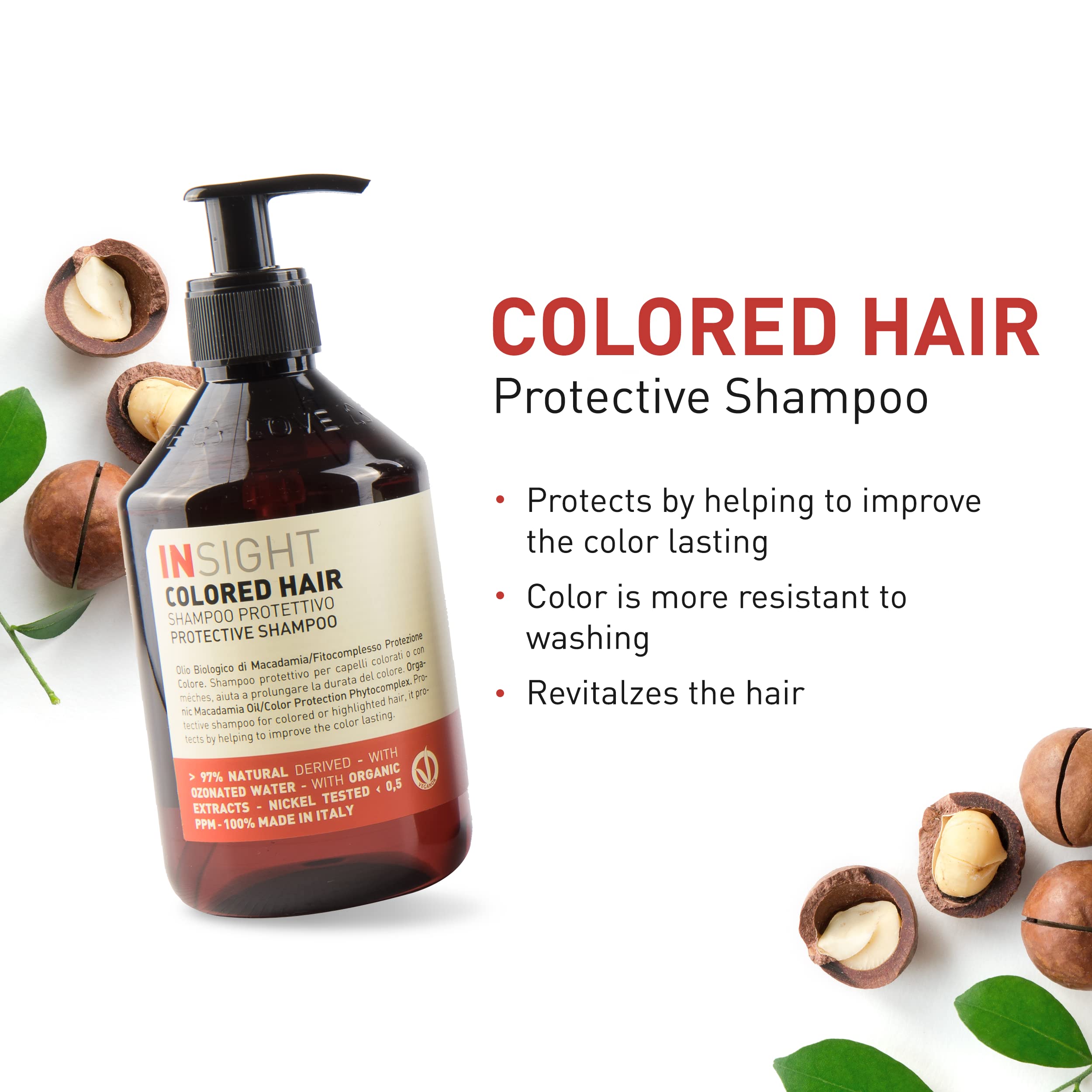 INSIGHT Clean Beauty Moisturizing Shampoo with Organic Macadamia Oil, Hydrating & Vegan, 13.5 fl oz