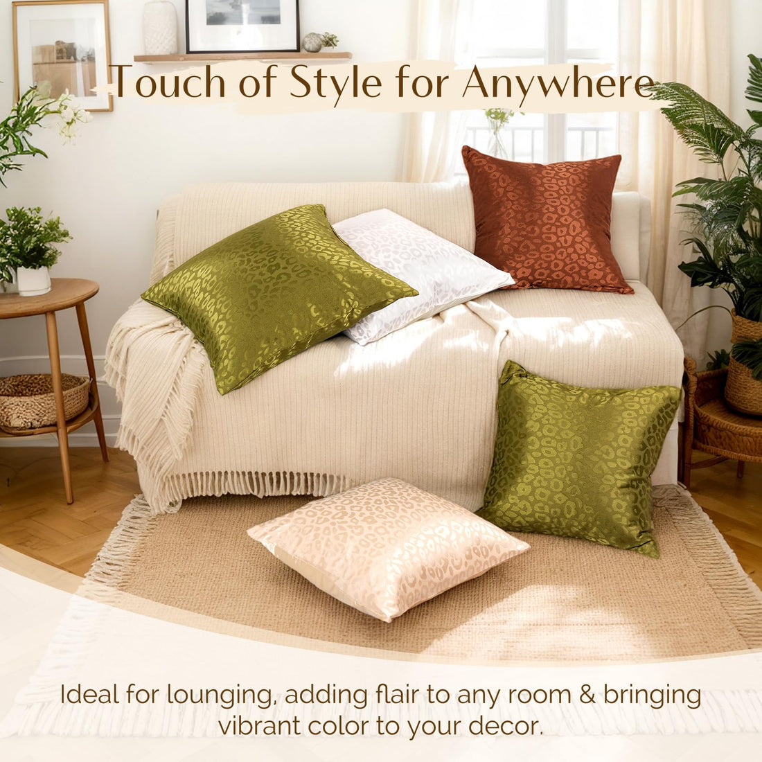 YANIBEST Pack of 2 Decorative 20x20 inch Throw Pillow Covers Leopard Print Pillow Covers Modern Farmhouse Christmas Home Decor for Sofa Living Room Couch Bed