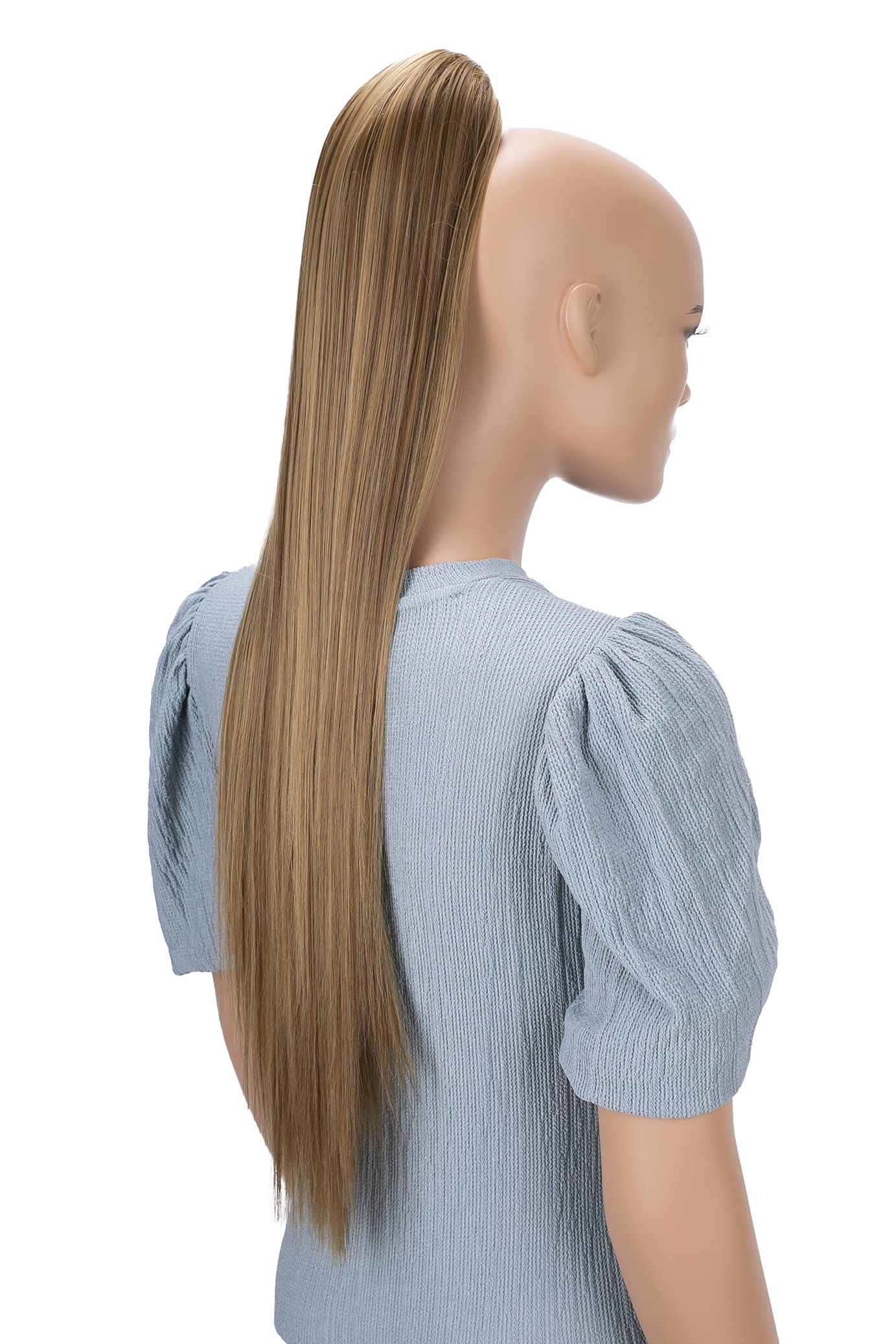 Prettyshop Hairpiece-Ponytail 27 Brown Blond Mix # 6H27 H165: Prettyshop Hairpiece Ponytail Clip On Extension Long Hair Smooth Heat-Resisting 27 Brown Blond Mix # 6H27 H165
