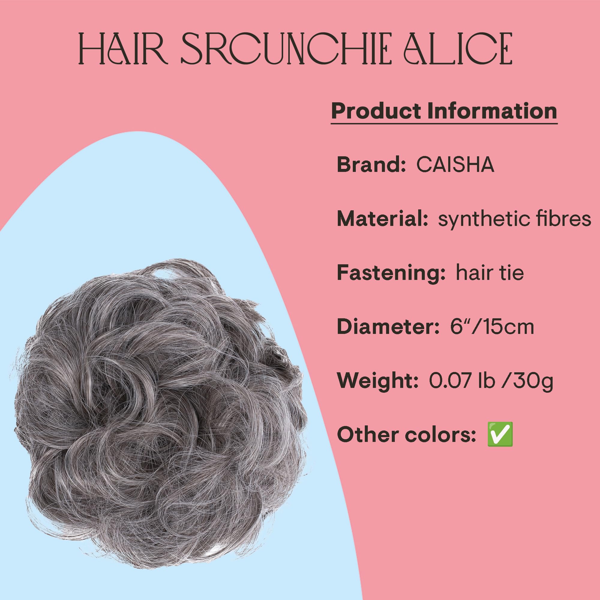 greay blonde mix 9/613 : PRETTYSHOP Scrunchie Scrunchy Bun Up Do Hair piece Hair Ribbon Ponytail Extensions Wavy Curly or Messy greay blonde mix 9/613