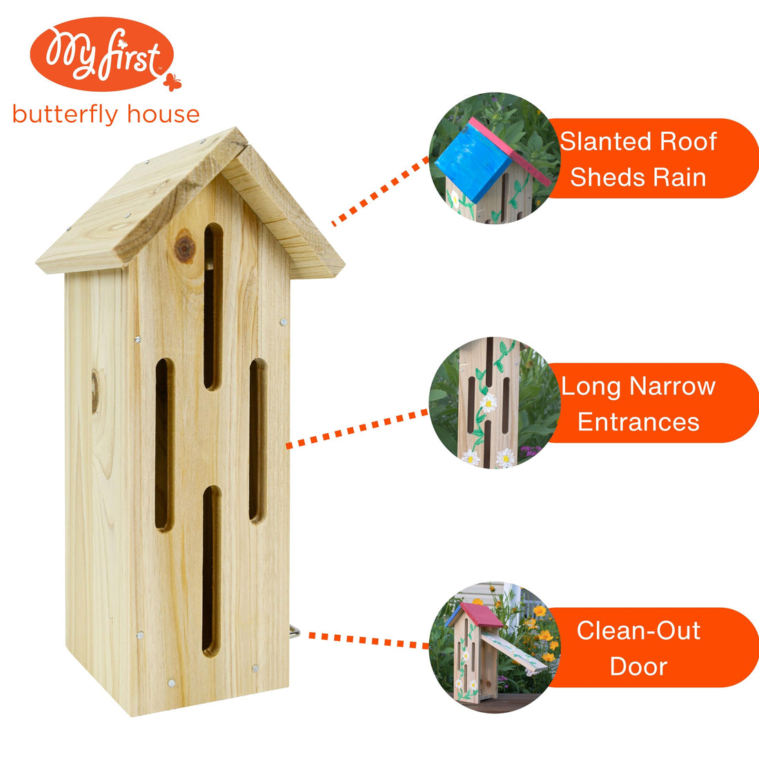 Nature's Way My First Butterfly House DIY Art Craft Kit - Creative Wooden Building & Painting STEM Gift for Kids and Adults