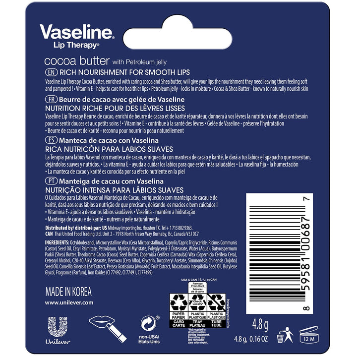 Vaseline Lip Therapy Cocoa Butter (3 Pack)…