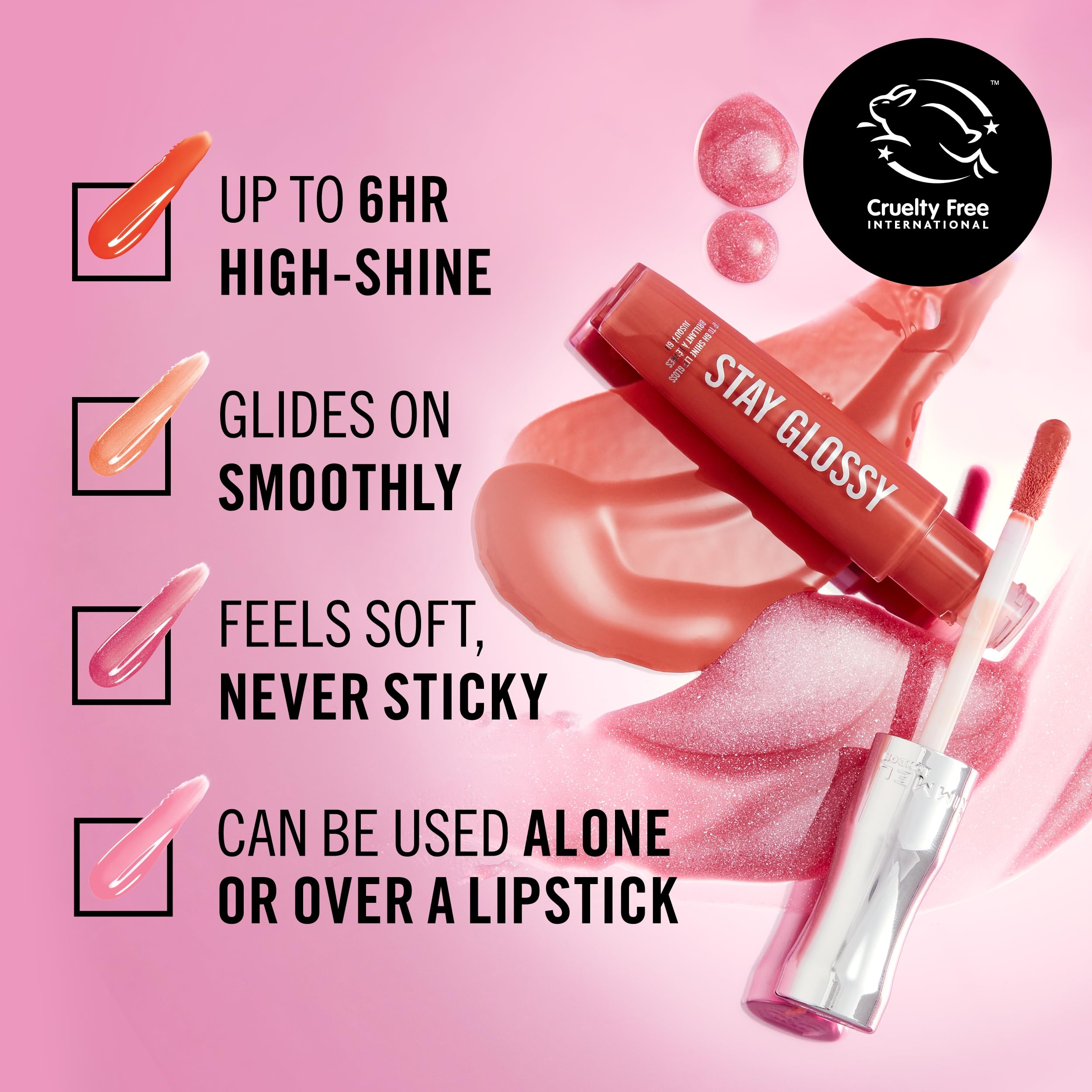 Rimmel Stay Glossy 6HR Lip Gloss, Sippin, 0.18 Fl Oz (Pack of 1)