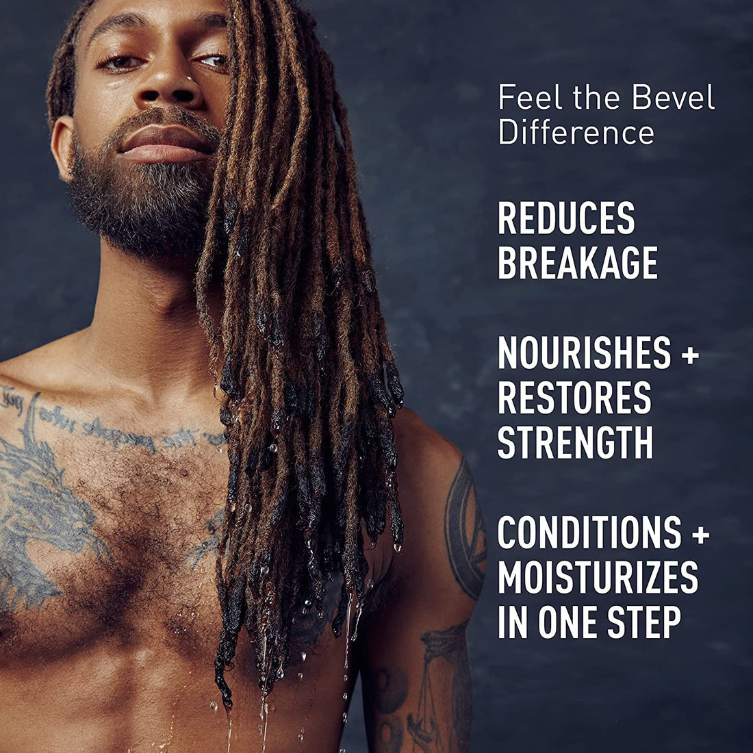 Bevel Shampoo and Conditioner for Men with Hemp Seed Oil and Biotin, 2 in 1 Strengthening Formula Conditions and Moisturizes Hair to Reduce Breakage, For Coarse, Curly and Textured Hair, 12 Oz