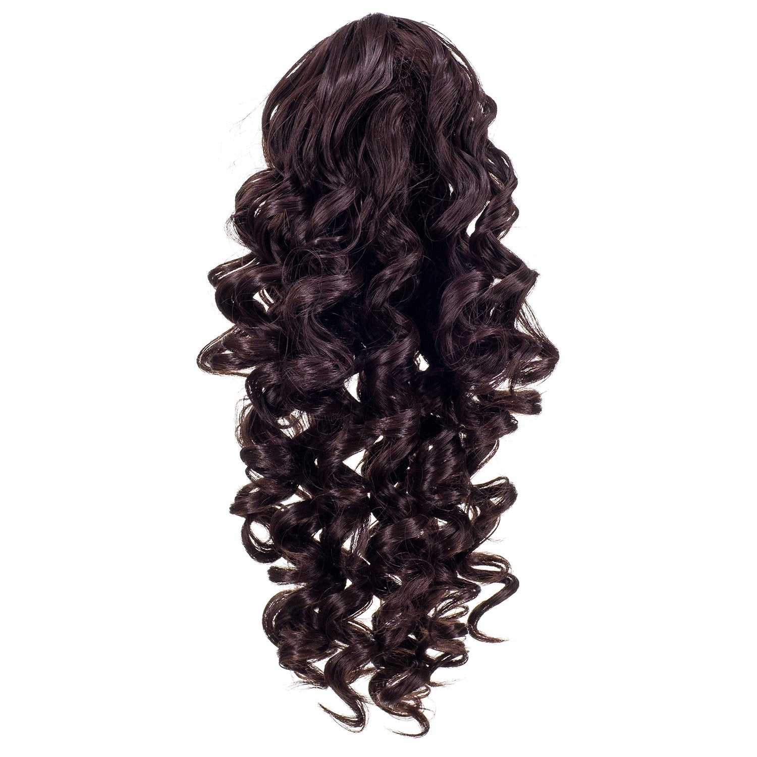 Dark Brown-4# : SWACC 12-Inch Short Screw Curls Claw Clip Ponytail Extensions Synthetic Clip in Drawstring Curly Ponytail Hairpiece Jaw Clip Hair Extension (Dark Brown-4#)