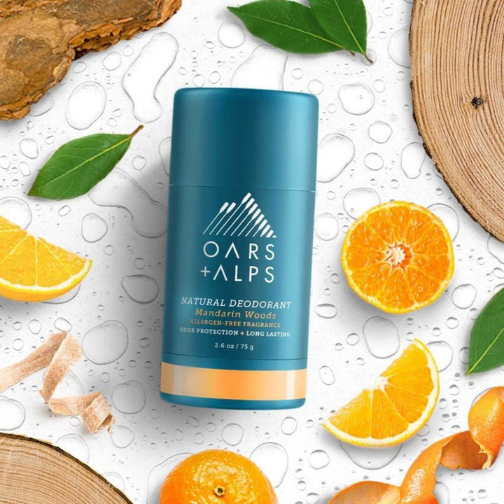 Oars + Alps Natural Deodorant for Men and Women, Aluminum Free and Alcohol Free, Vegan and Gluten Free, Mandarin Woods, 1 Pack, 2.6 Oz