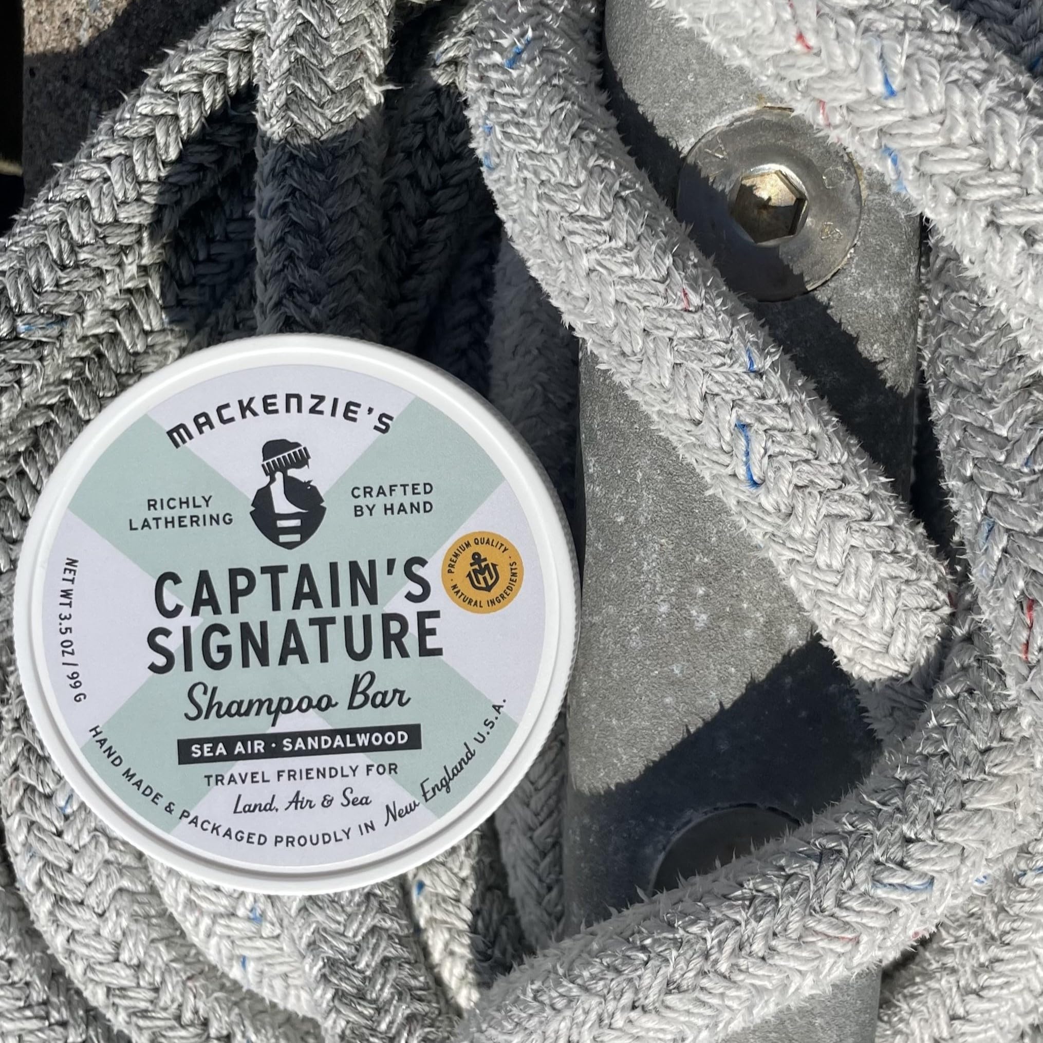 MACKENZIE'S Captain's Signature Shampoo Bar - Gifts for Fishermen - Gifts for Men - Deep Cleaning - Travel Friendly - 3.5 OZ