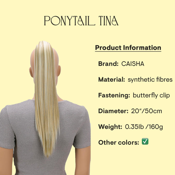 Prettyshop Hairpiece-Ponytail 20 (50Cm) Lightblond Mix # 24H613 H153: Prettyshop Hairpiece Ponytail Clip On Extension Long Hair Smooth Heat-Resisting 20(50Cm) Lightblond Mix # 24H613 H153