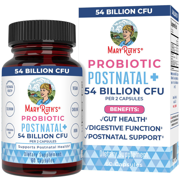 MaryRuth Organics Postnatal Probiotics for Breastfeeding Women | Nursing Probiotic Capsules with Vitamins | Minerals & Antioxidants | 54 Billion CFU | Non-GMO | Vegan | 30 Servings