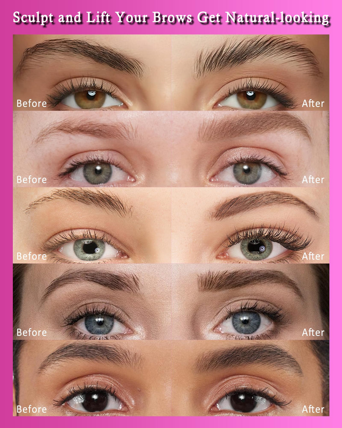 Strong Hold Clear Brow Gel, 2Pcs Waterproof Eyebrow Setting Gel, Long-Lasting Transfer-Proof Eye Brow Glue Makeup, Precise Brush for Brow Sculpt, Lift and Shaping, Gel Para Cejas-01 Transparent