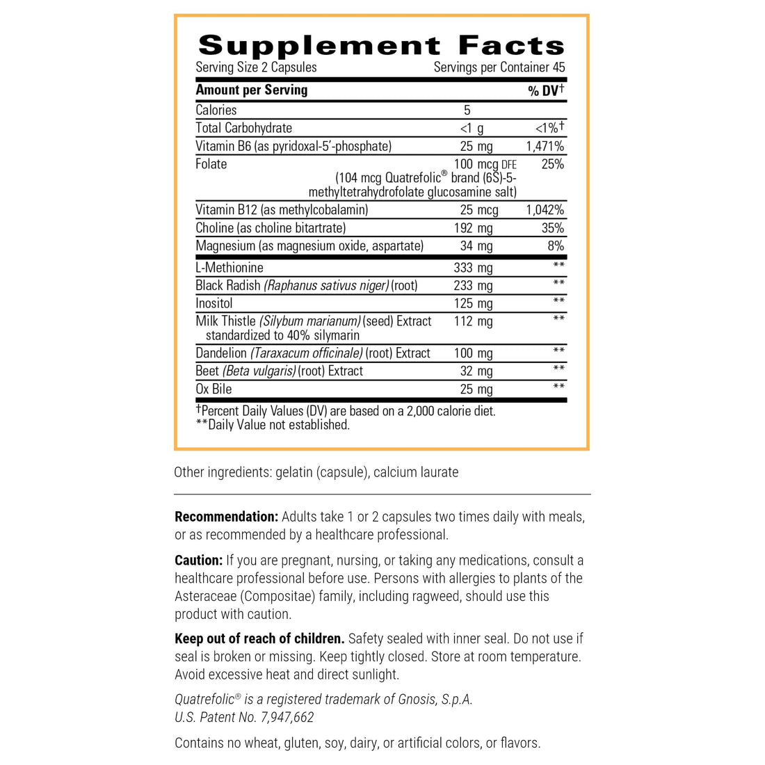 Integrative Therapeutics Lipotropic Complex - Liver Support with Milk Thistle, Vitamin B12, Bile Salts & Dandelion Root Extract* - Gluten-Free & Dairy-Free Liver Health Supplement* - 90 Capsules