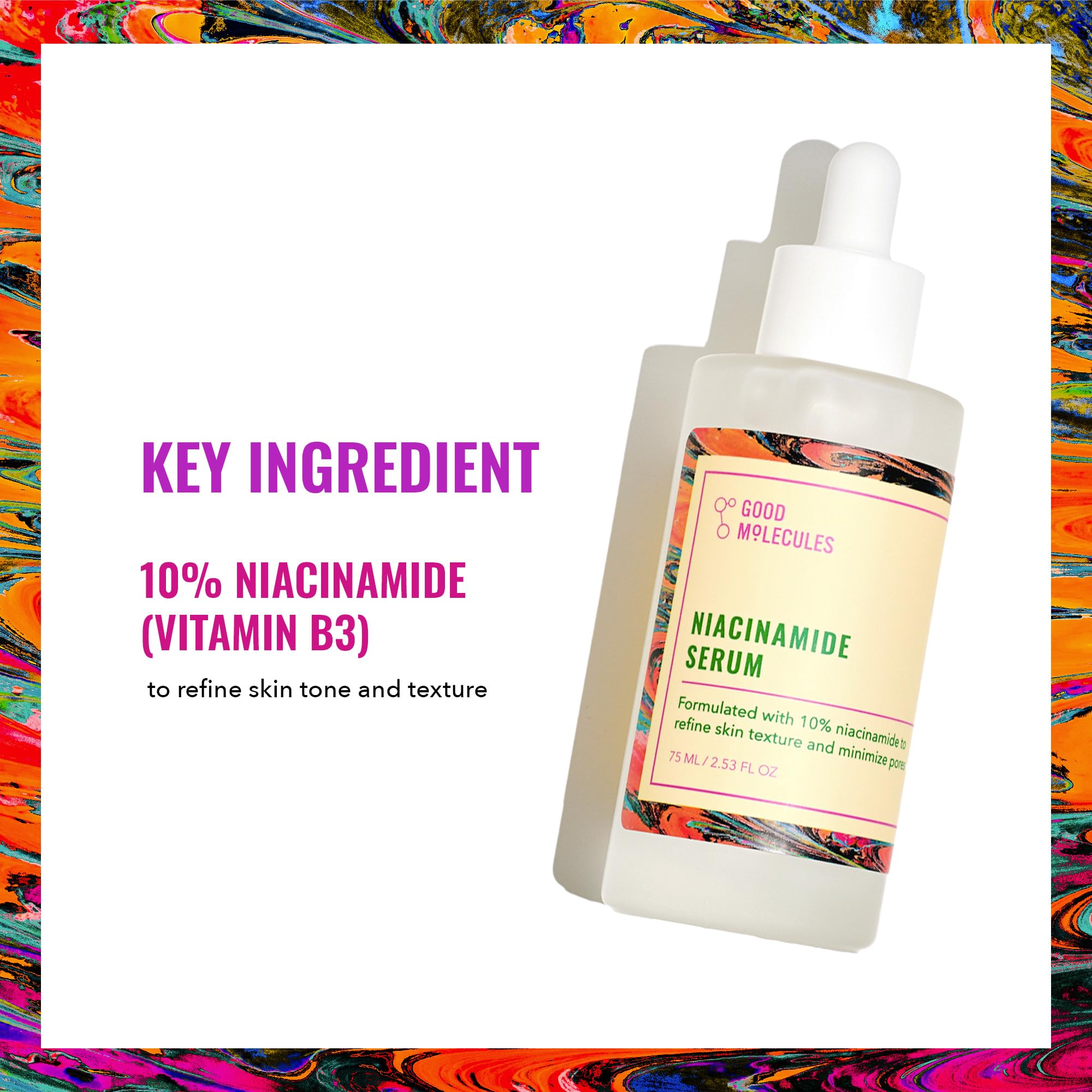 Good Molecules Niacinamide Serum - 10% Niacinamide to Target Acne, Nourishment, and Skin Tone - Ultra Hydrating Serum and Brightening Skin Care for Face