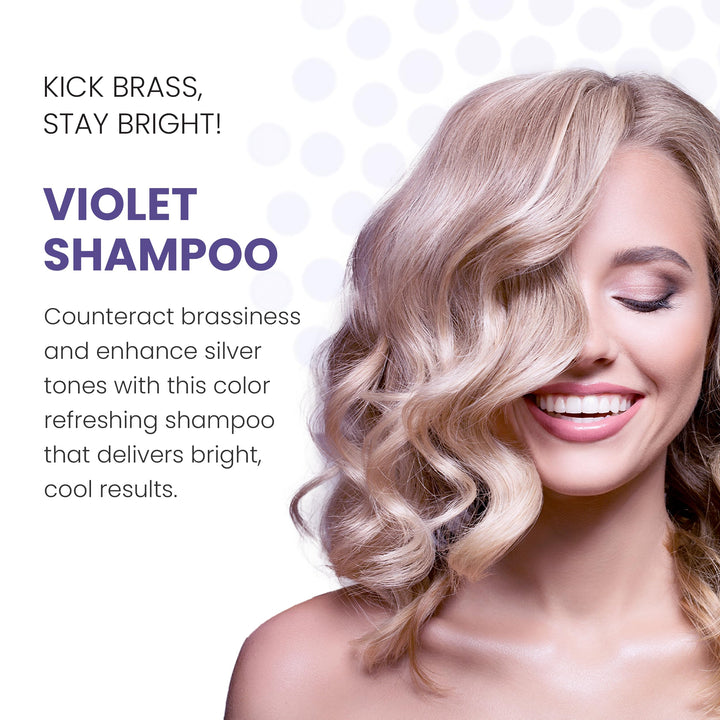 ALOXXI Violet Shampoo - Purple Shampoo for Blonde Hair - Instantly Brightens & Washes Away Brassy Yellow Tones on Blonde, White & Grey Hair - Paraben Free & Sulfate Free, 10.1 Fl Oz