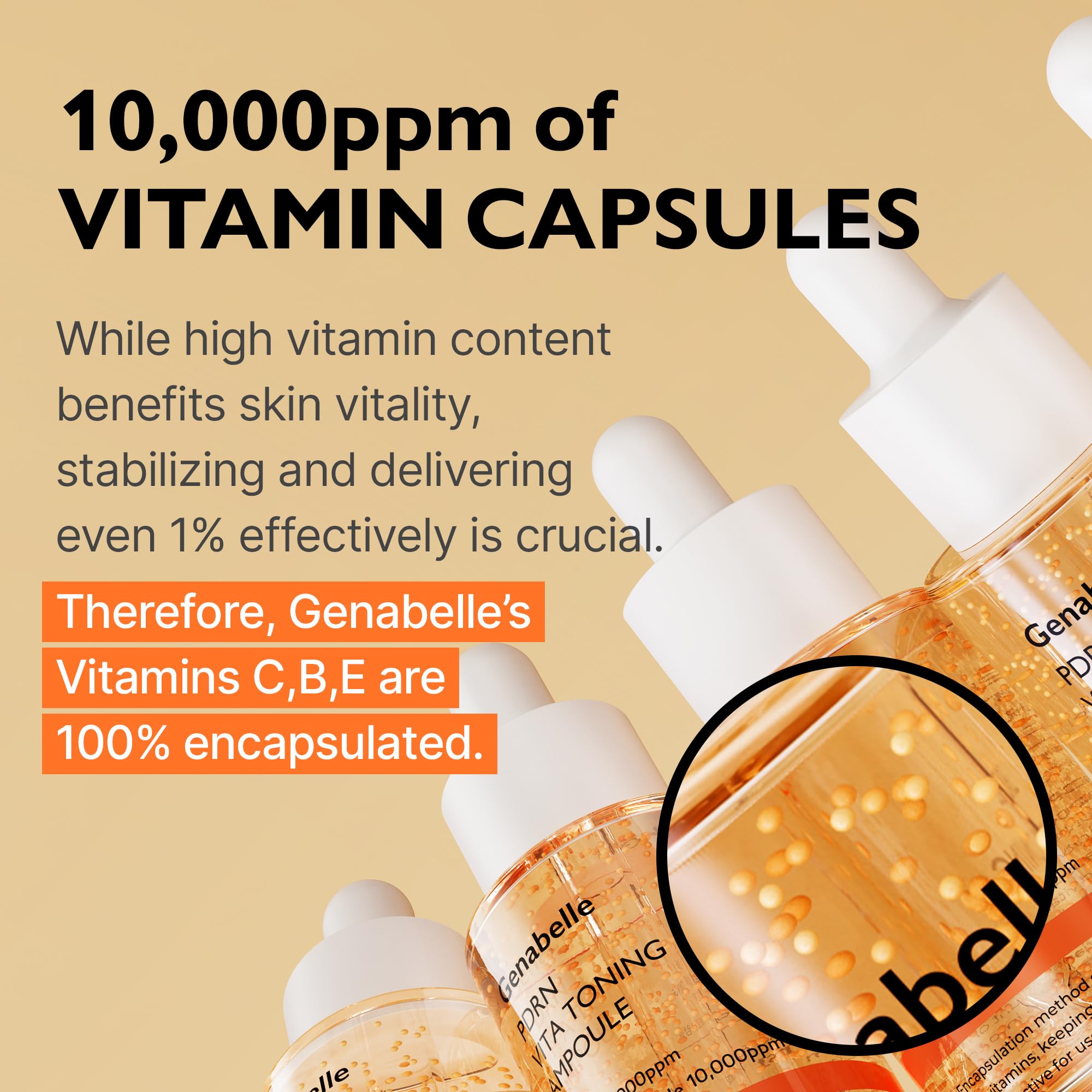 PDRN Vita Toning Ampoule JUMBO SIZE - Lightweight Glass Skin & Toning Ampoule with Vitamin B, C, E, PDRN, Serum for Blemishes, Fine Lines and Rough Skin Texture, 2.36 fl oz