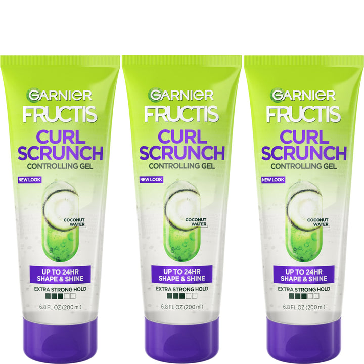 Garnier Hair Care Fructis Style Curl Scrunch Controlling Gel for Curly Hair, 3 Count