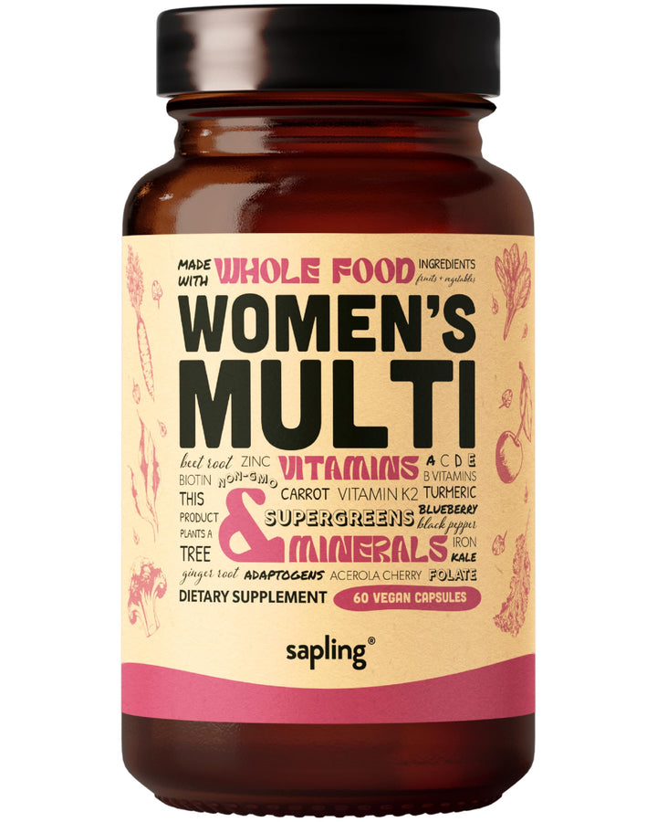 Multivitamin for Women - Daily Women’s Multivitamin - Methylated B Complex with Whole Food Ingredients, Vitamin B12, Folate, A, C, D3, E, K2, Organic Fruits & Vegetables - Vegan, Non-GMO - 60 Caps