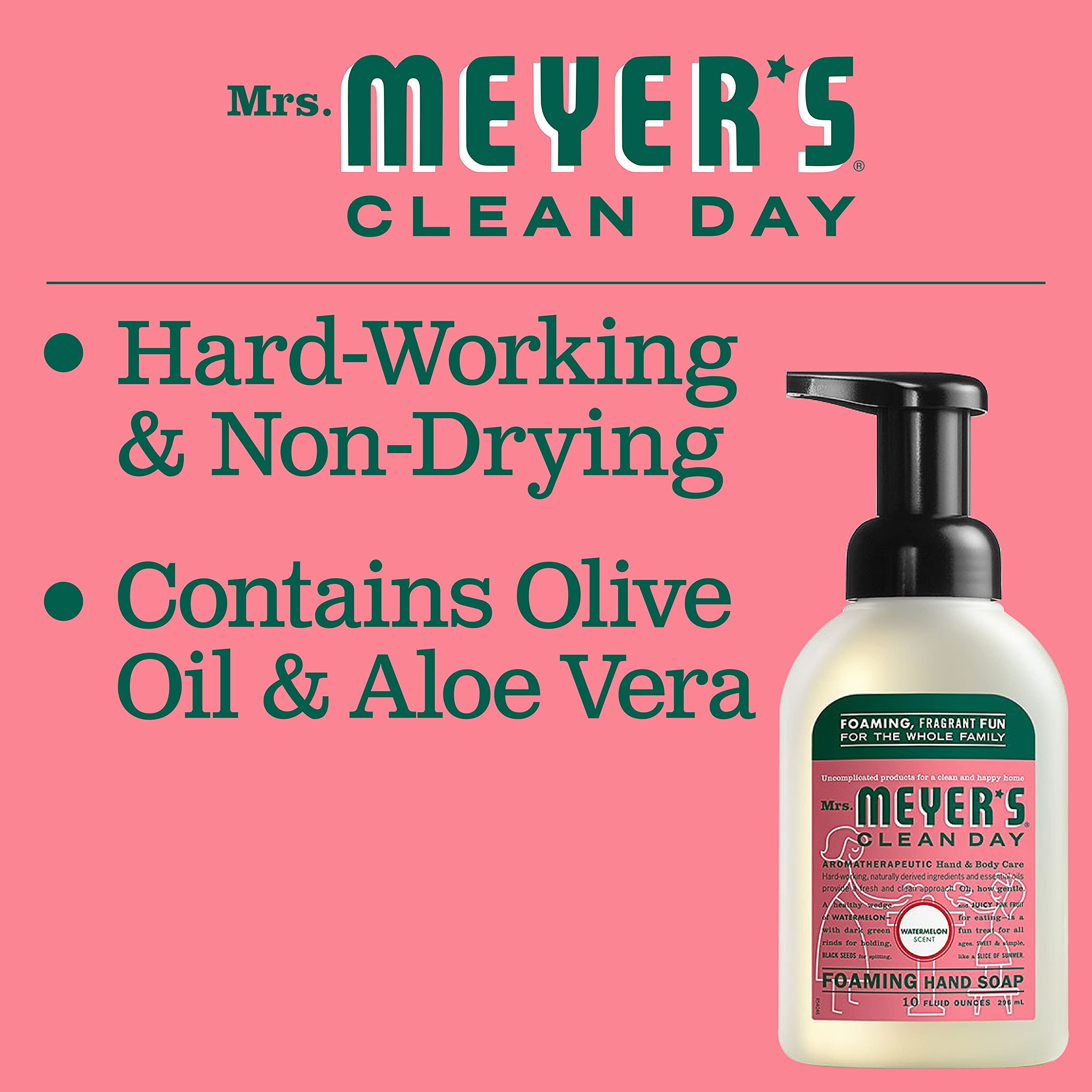 Mrs. Meyer's Foaming Hand Soap, Watermelon, 10 Fluid Ounce