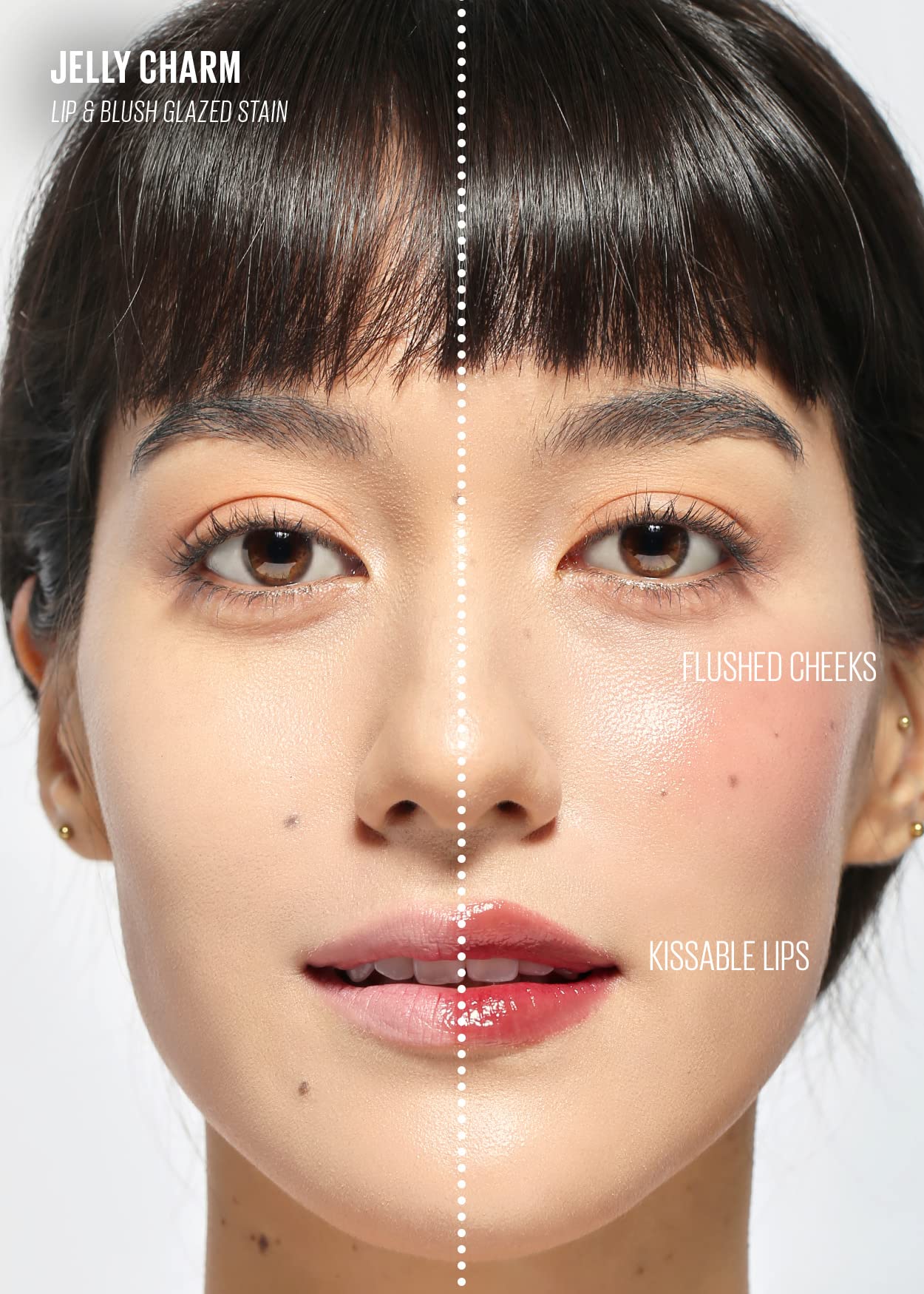 Kaja Lip & Blush Glazed Keychain Stain - Jelly Charm 02 Squeeze Guava | with Triple Berry Complex, Lemon Fruit Extrac & Olive Squalane, Hydrating, Long Lasting Lip Tint, Mother's Day