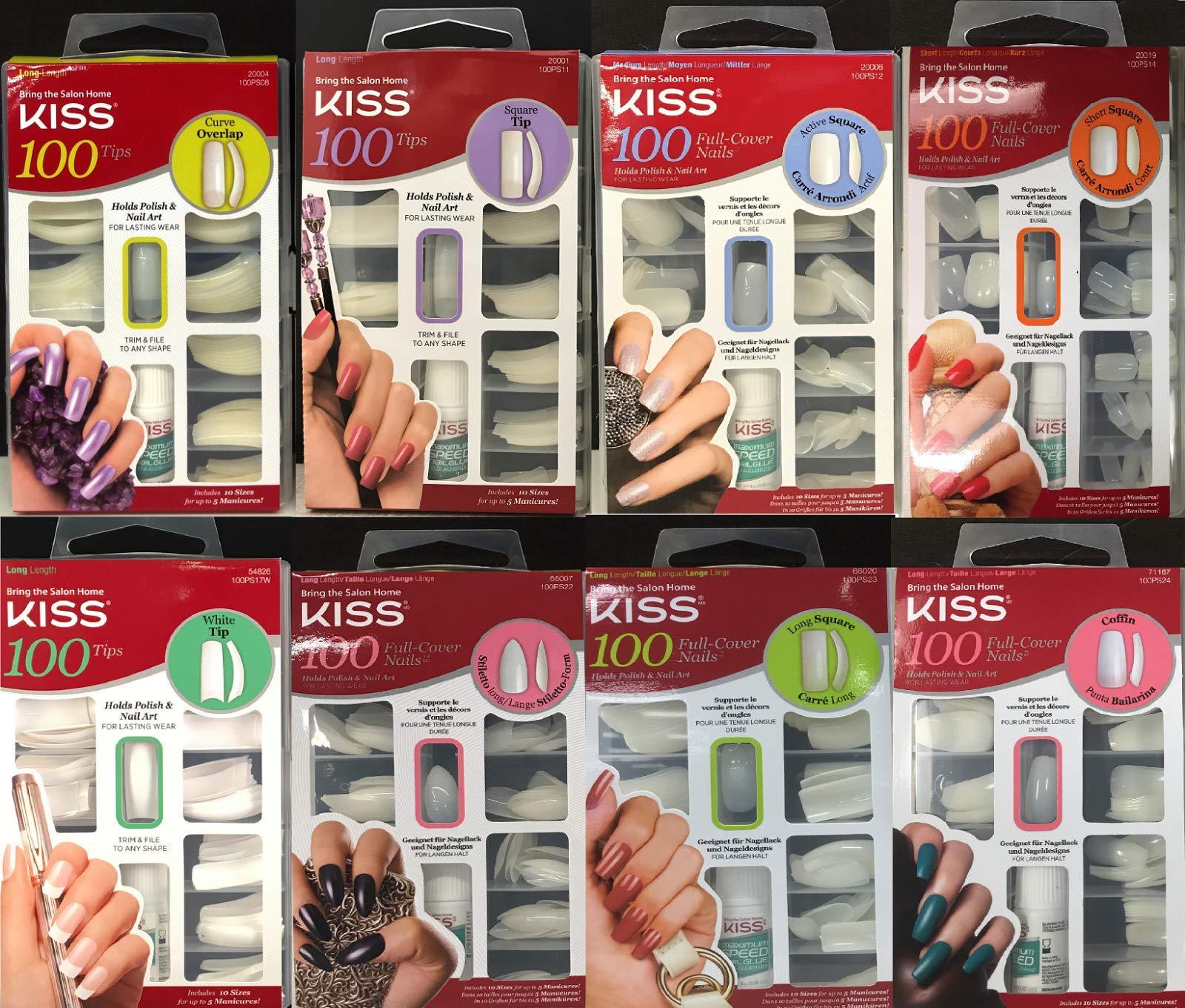 Kiss Products 100 Tips Curve Overlap, 0.24 Pound